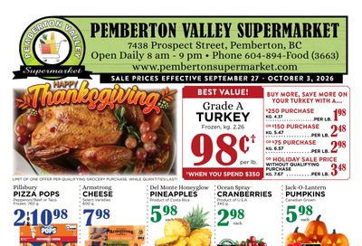 Pemberton Valley Supermarket Flyer September 27 to October 3