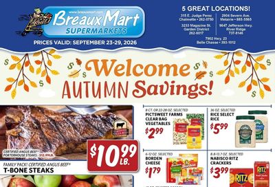 Breaux Mart Weekly Ad September 23 - 29, 2026