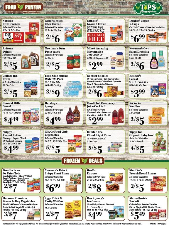 Tops Marketplace Weekly Ad September 25 - October 1, 2026