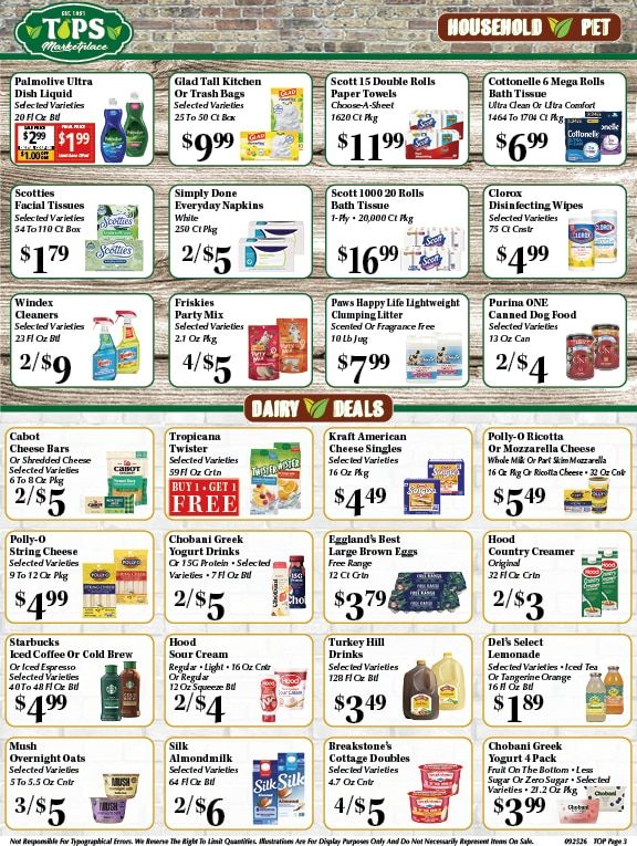 Tops Marketplace Weekly Ad September 25 - October 1, 2026