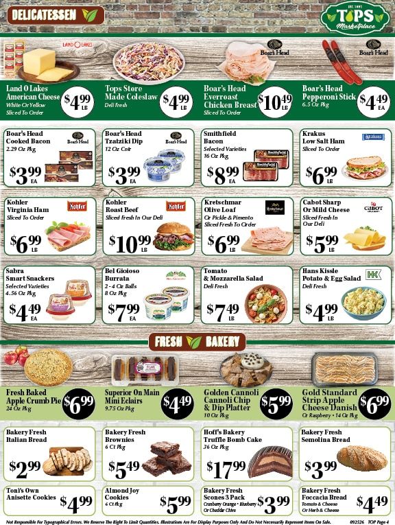 Tops Marketplace Weekly Ad September 25 - October 1, 2026