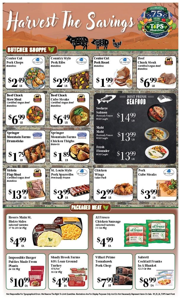 Tops Marketplace Weekly Ad September 25 - October 1, 2026