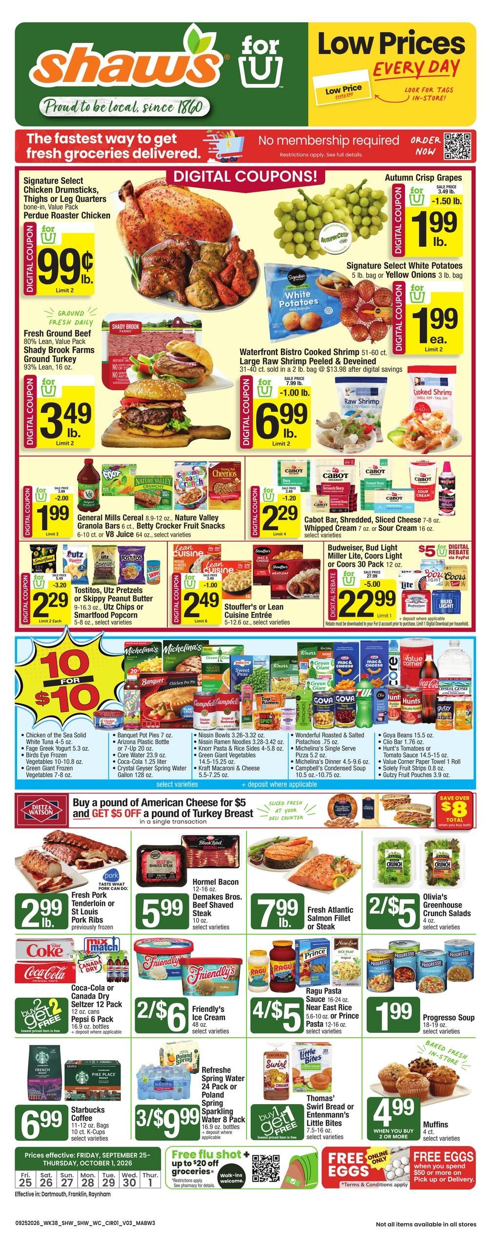 Shaw's (New Bedford Area, MA) Weekly Ad September 25 - October 1, 2026