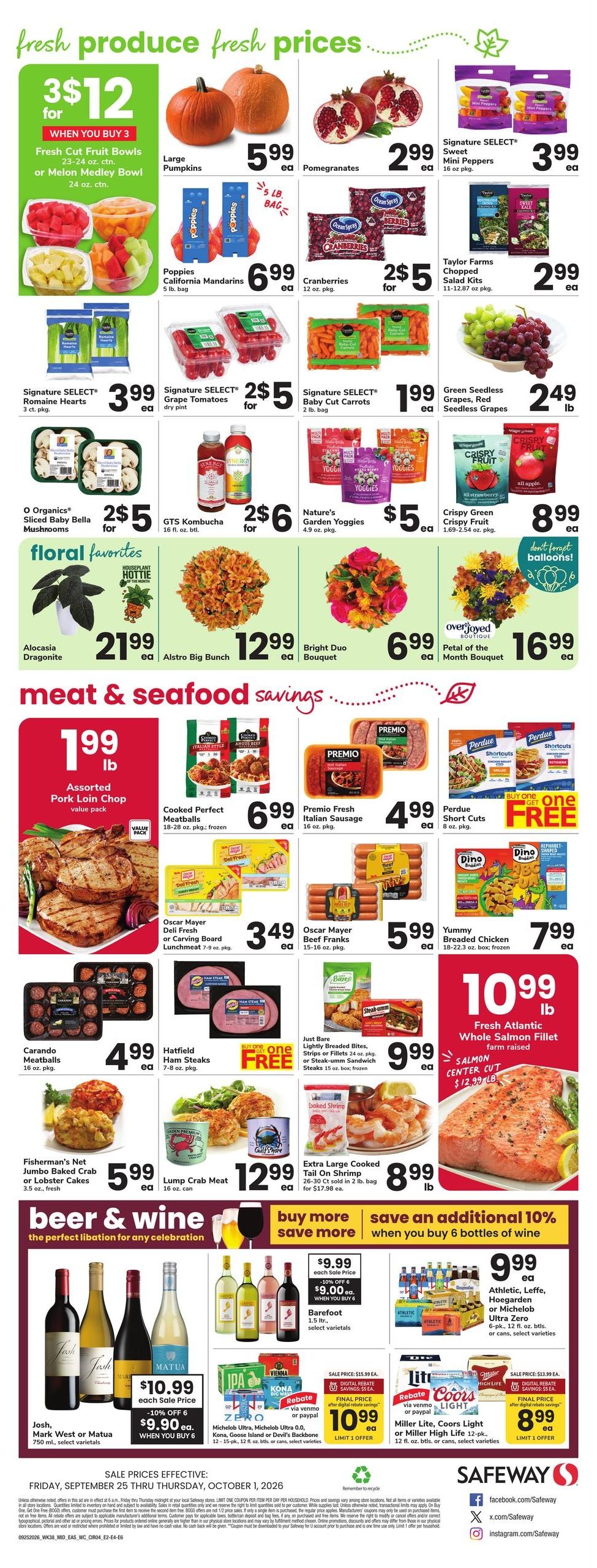 Safeway (Washington Area, DC) Weekly Ad September 25 - October 1, 2026