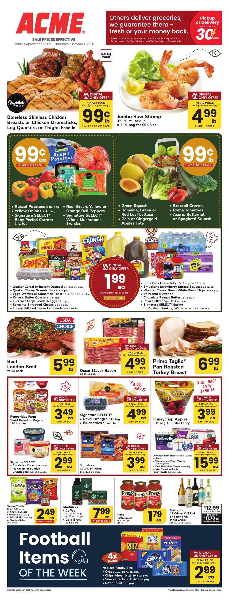 Acme Markets (Salisbury Area, MD) Weekly Ad September 25 - October 1, 2026
