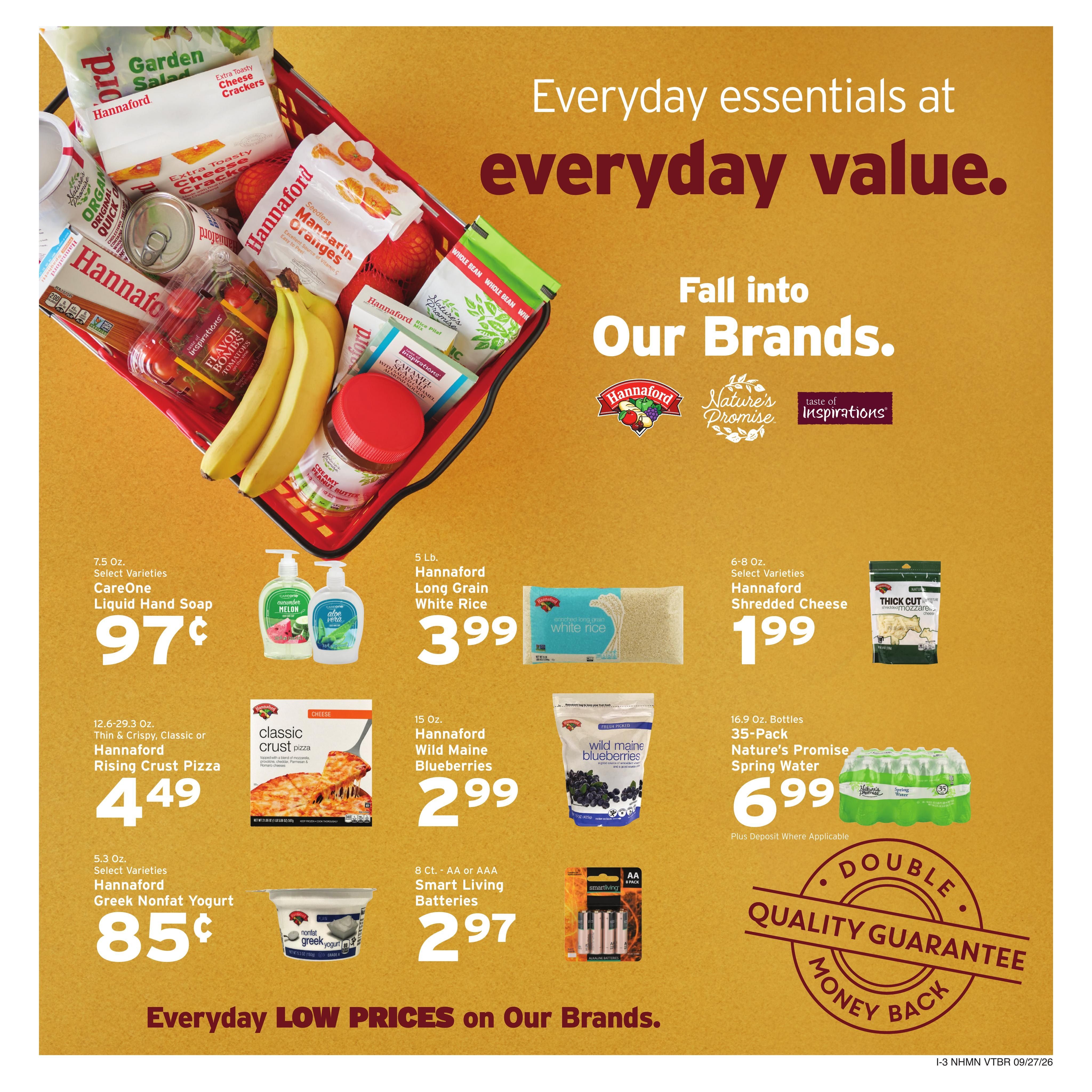 Hannaford (Concord Area, NH) Week 40 Weekly Ad September 27 - October 3, 2026