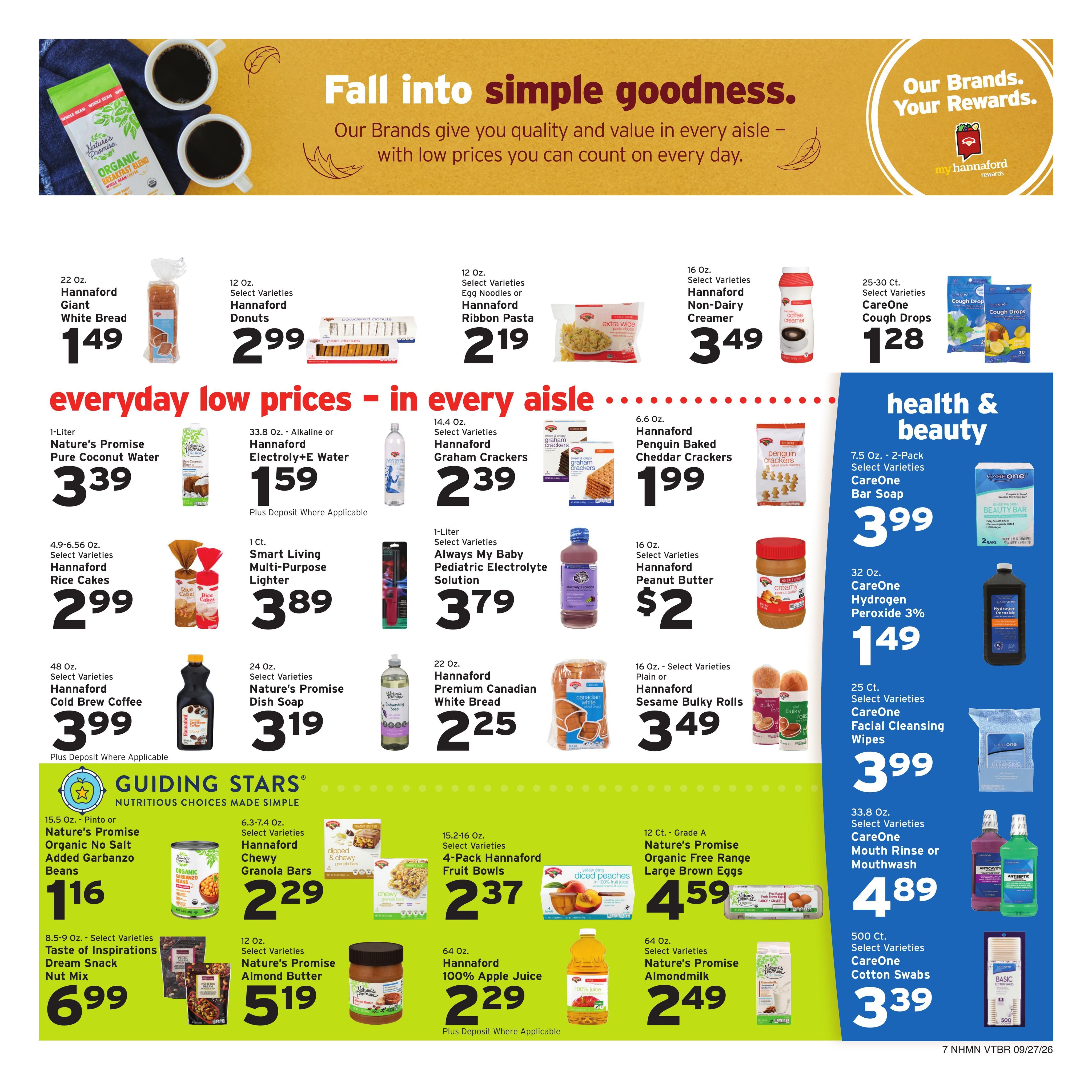 Hannaford (Concord Area, NH) Week 40 Weekly Ad September 27 - October 3, 2026
