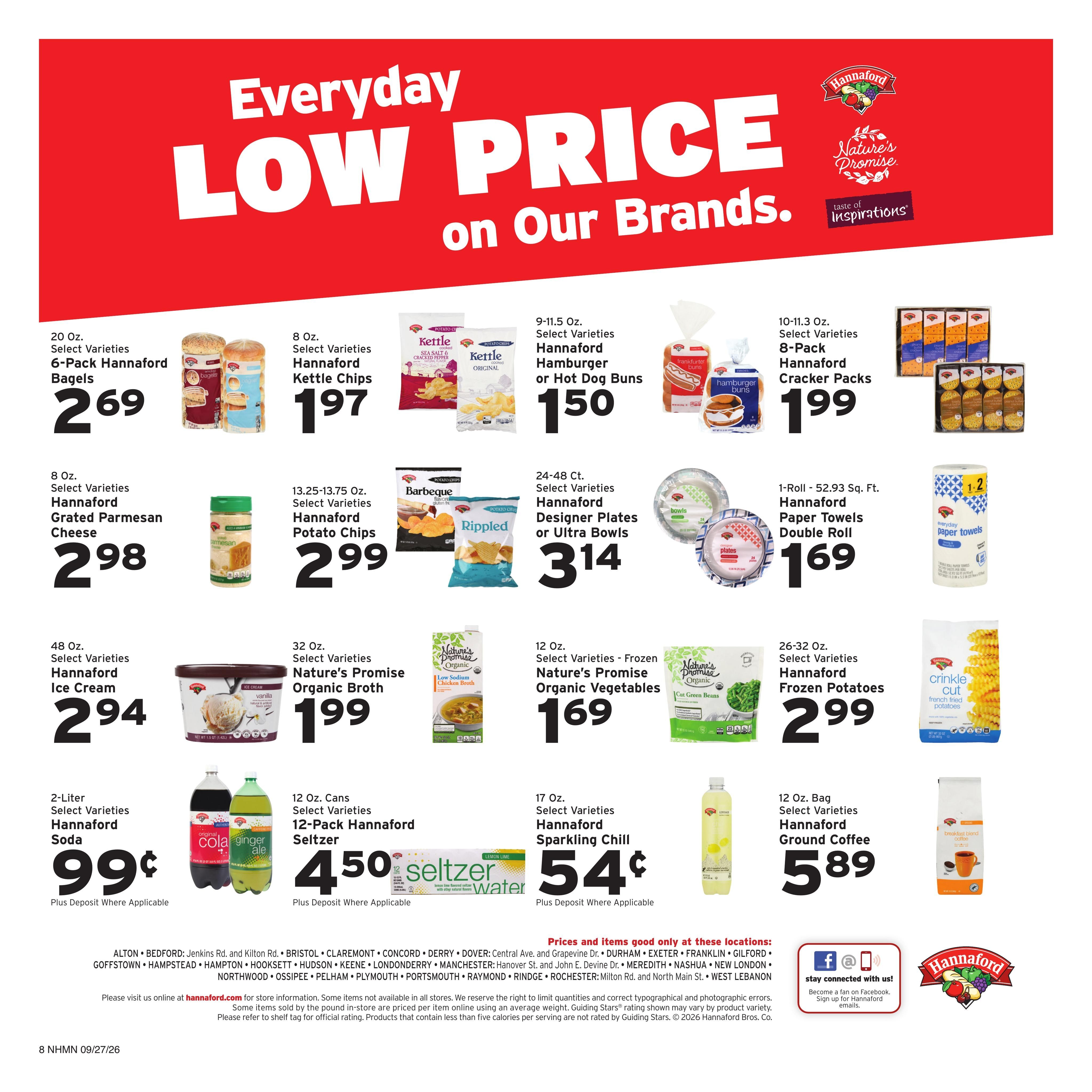 Hannaford (Concord Area, NH) Week 40 Weekly Ad September 27 - October 3, 2026