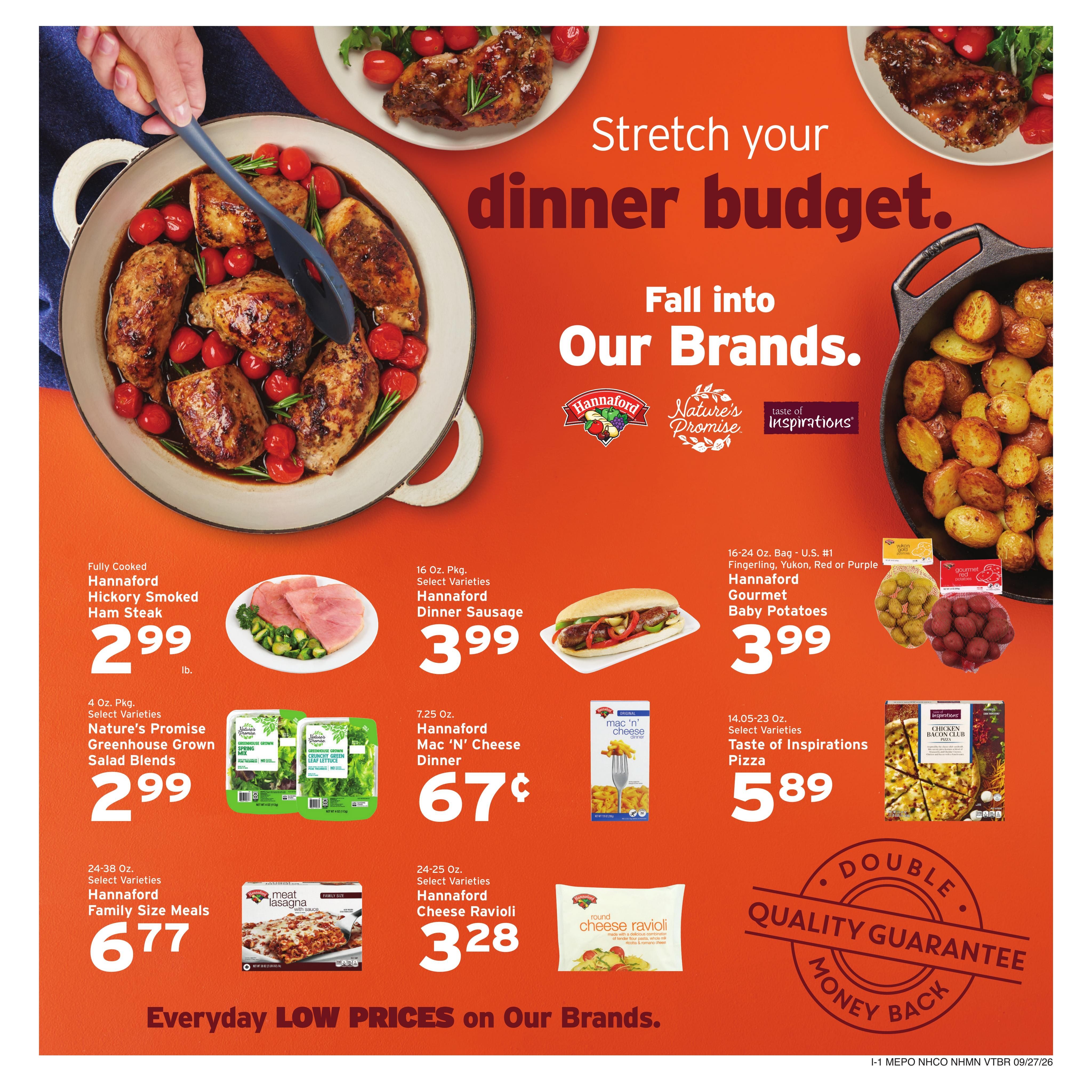 Hannaford (Concord Area, NH) Week 40 Weekly Ad September 27 - October 3, 2026