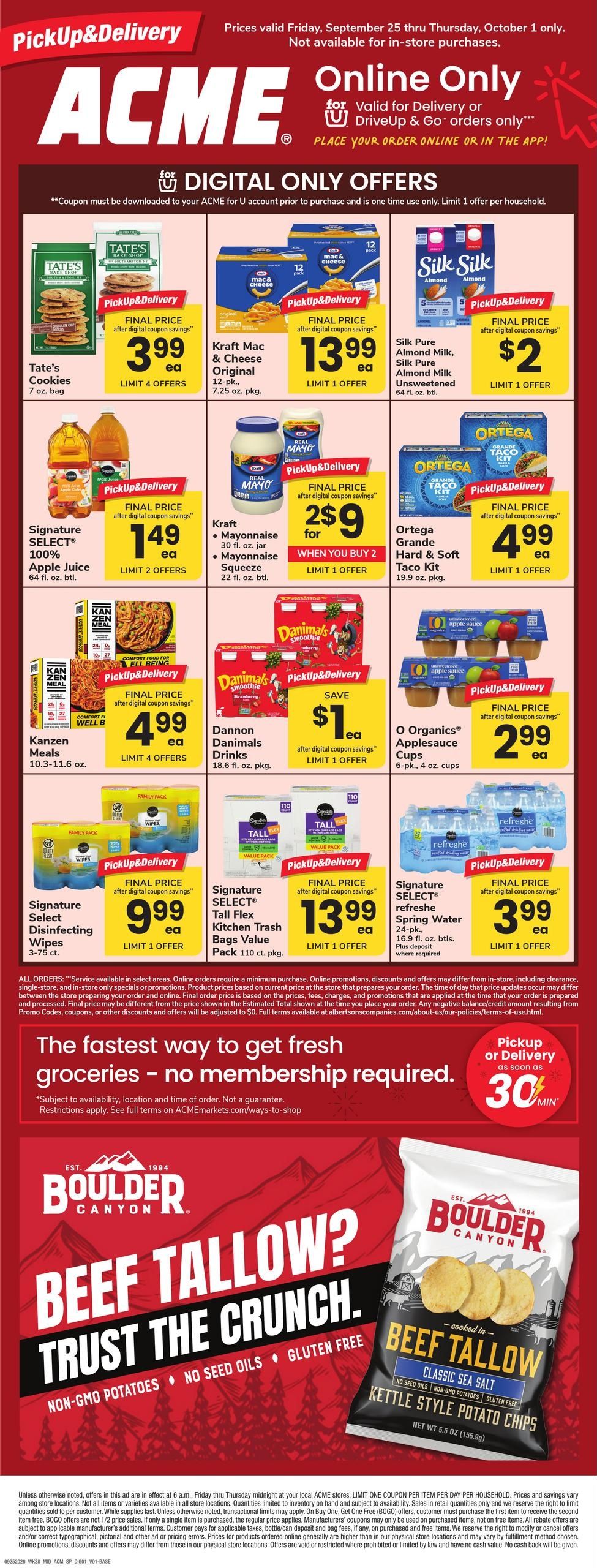 Acme Markets (Cheswold Area, DE) Specialty Publication Weekly Ad September 25 - October 1, 2026