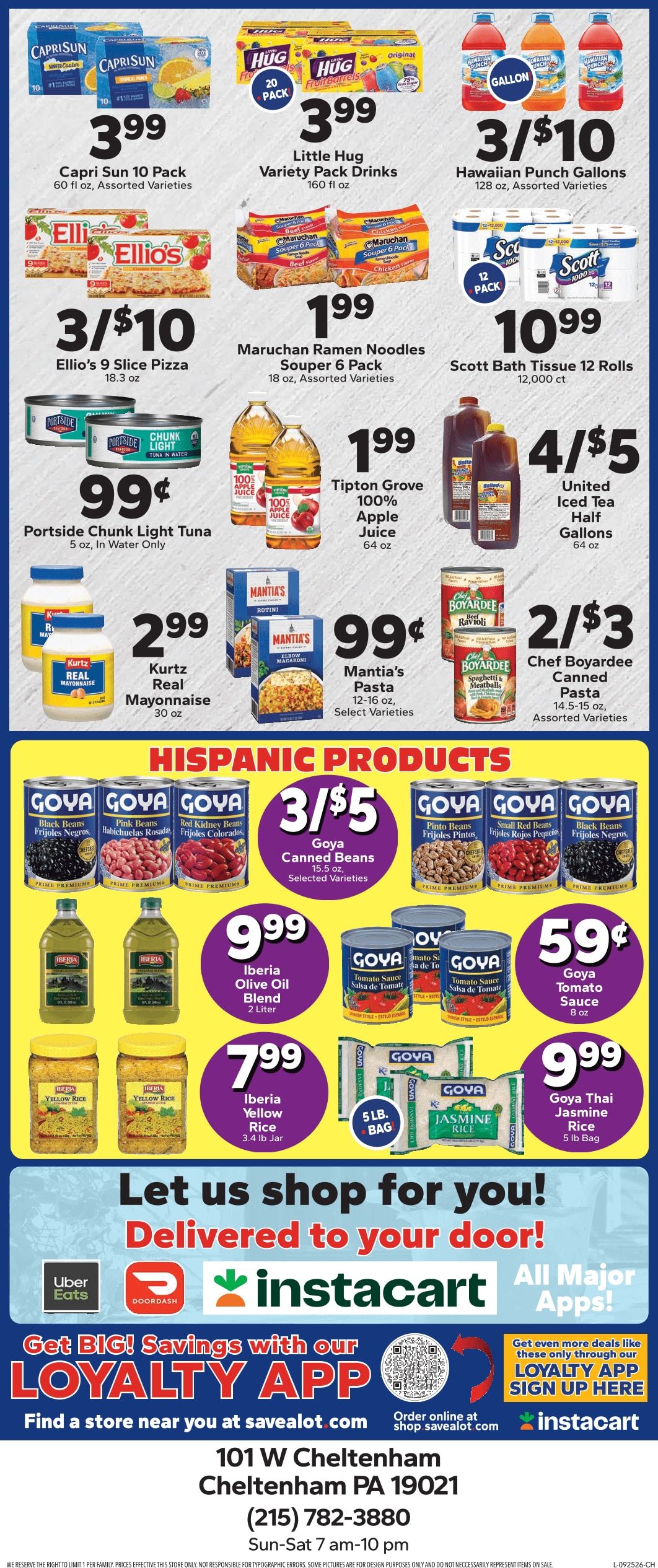 Save a Lot Food Stores (Cheltenham, PA) Weekly Ad September 25 - October 1, 2026