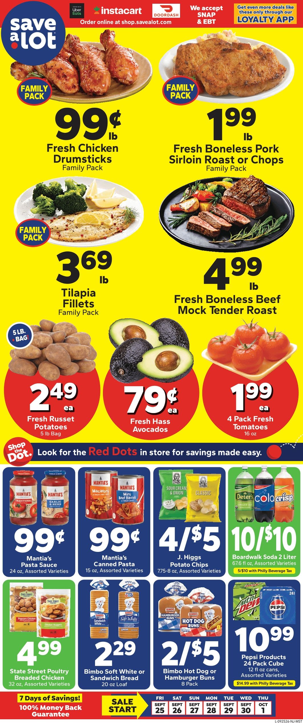 Save a Lot Food Stores (Pennsauken and other locations, NJ) Weekly Ad September 25 - October 1, 2026