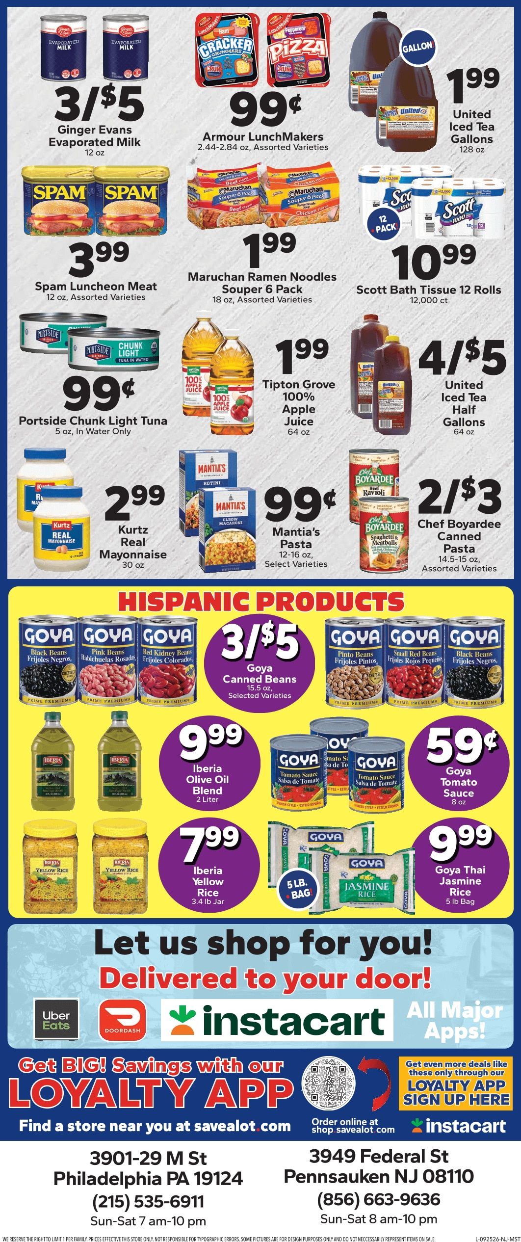 Save a Lot Food Stores (Pennsauken and other locations, NJ) Weekly Ad September 25 - October 1, 2026