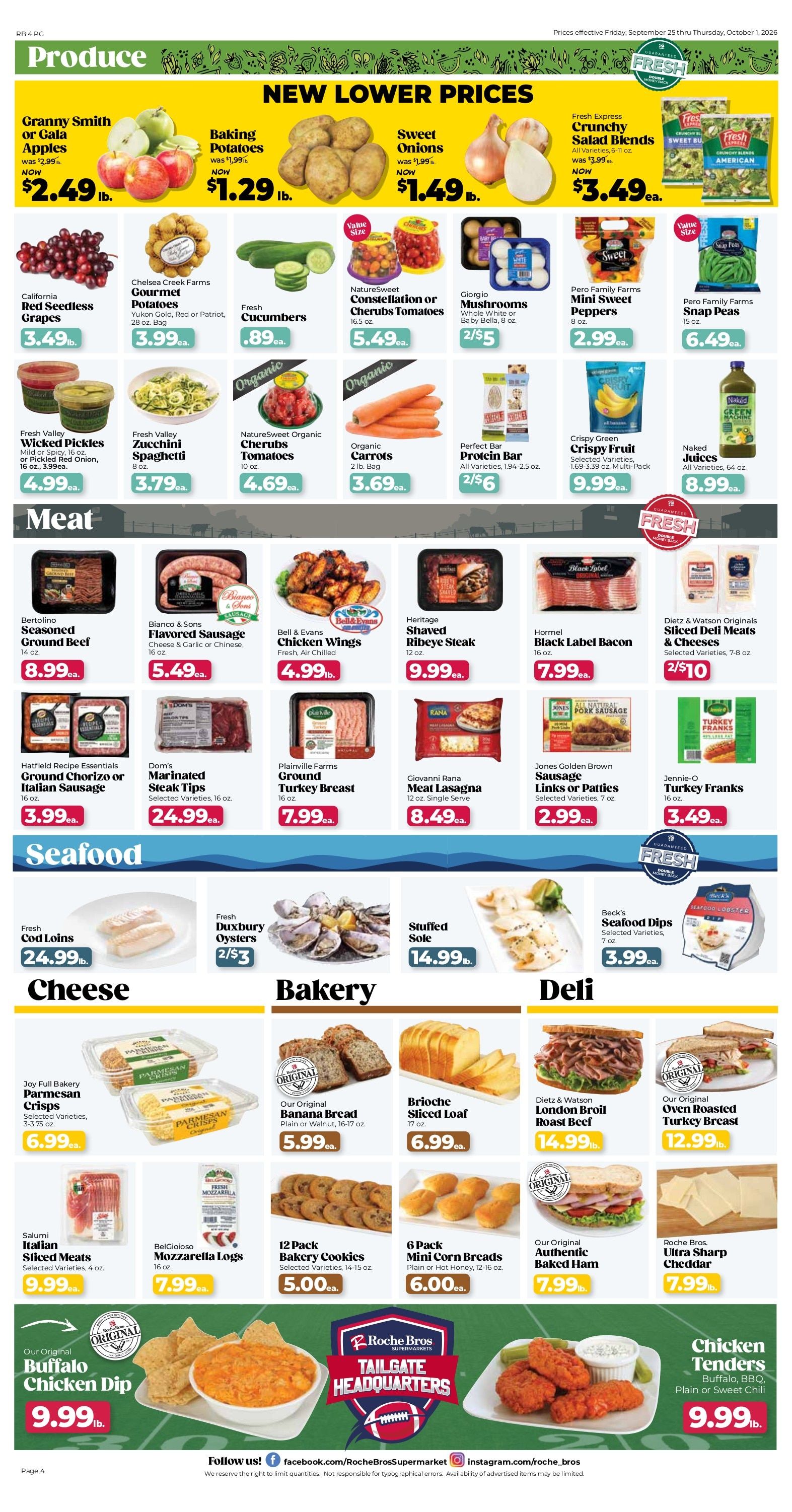 Roche Bros. Sudbury - Week's Weekly Ad September 11 - October 8, 2026