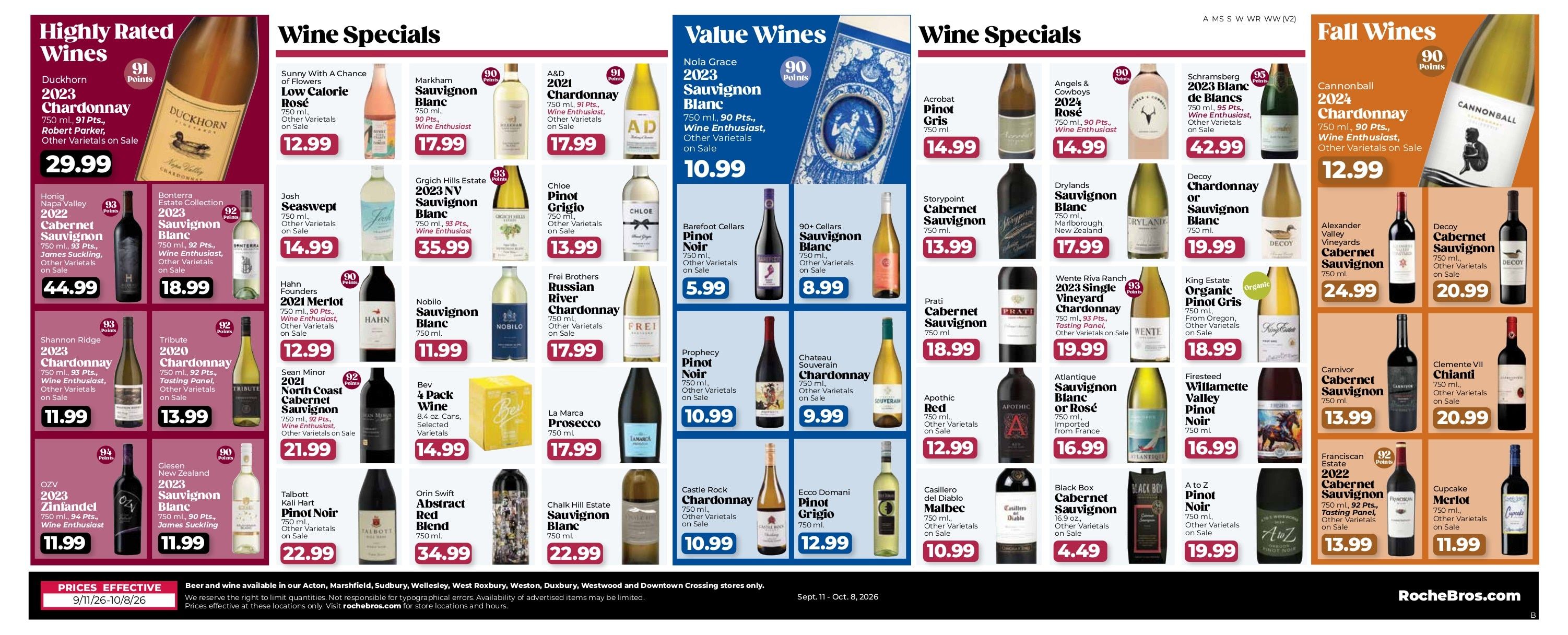 Roche Bros. Sudbury - Week's Weekly Ad September 11 - October 8, 2026