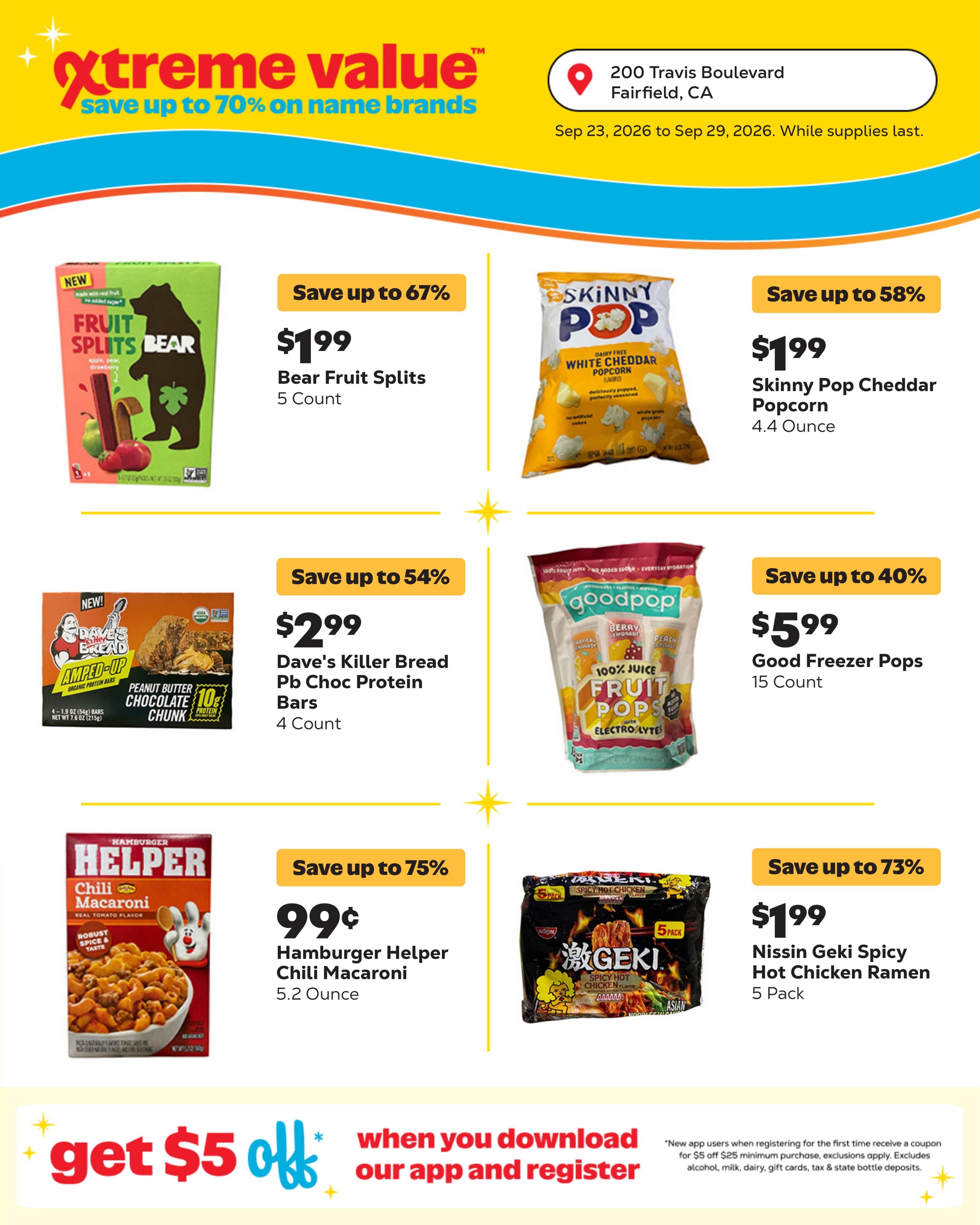 Grocery Outlet (Fairfield Area, CA) Weekly Ad September 23 - 29, 2026