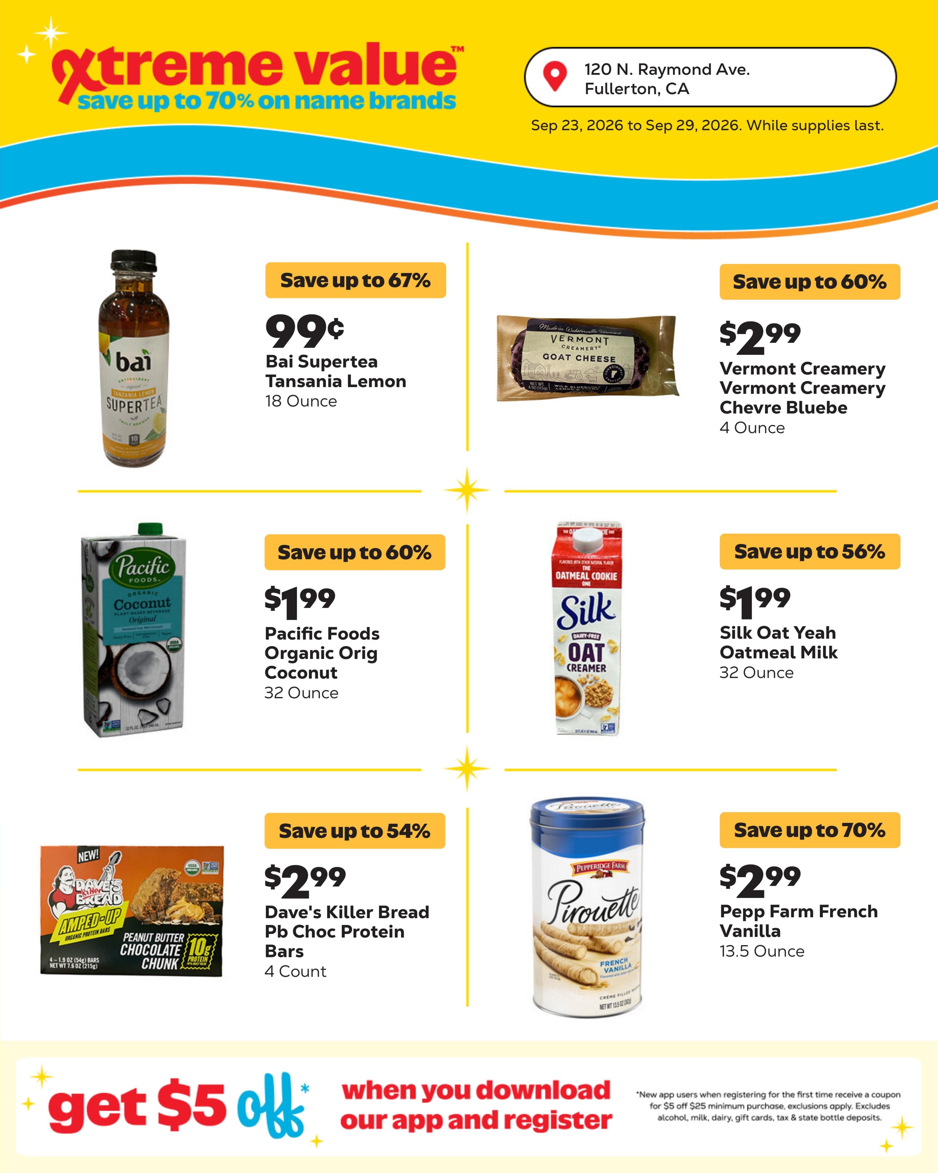 Grocery Outlet (Fullerton Area, CA) Weekly Ad September 23 - 29, 2026