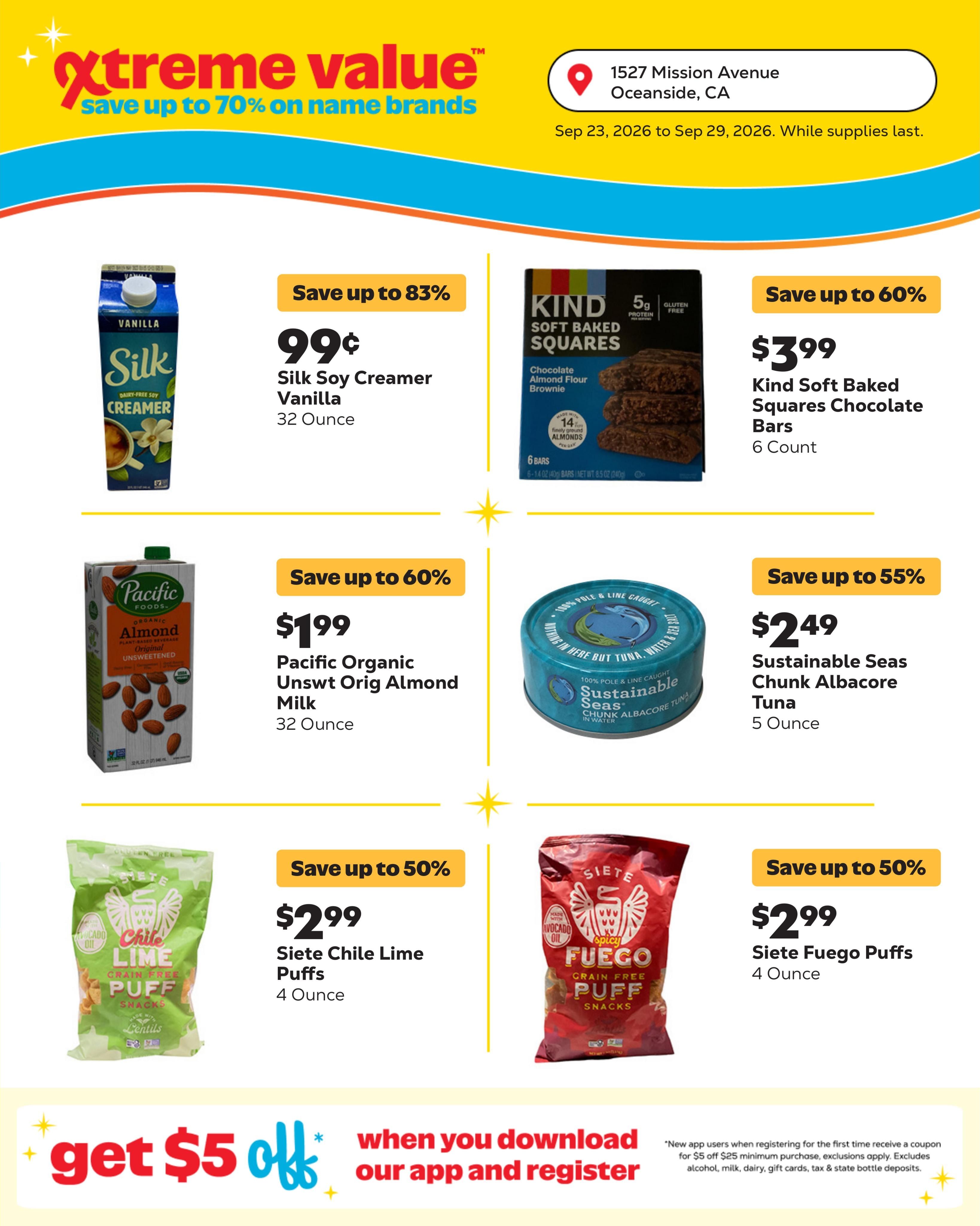 Grocery Outlet (Oceanside-San Luis Rey Area, CA) Weekly Ad September 23 - 29, 2026