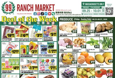 99 Ranch Market (Quincy, MA) Weekly Ad September 25 - October 2, 2026