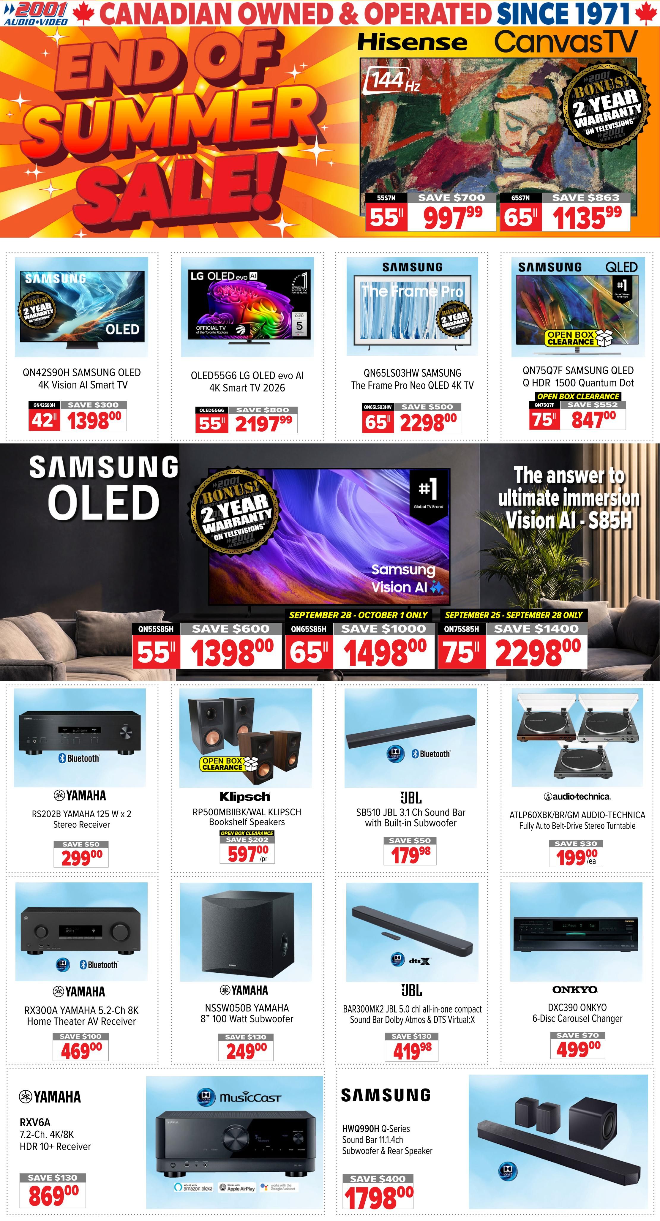 2001 Audio Video Flyer September 25 to October 1
