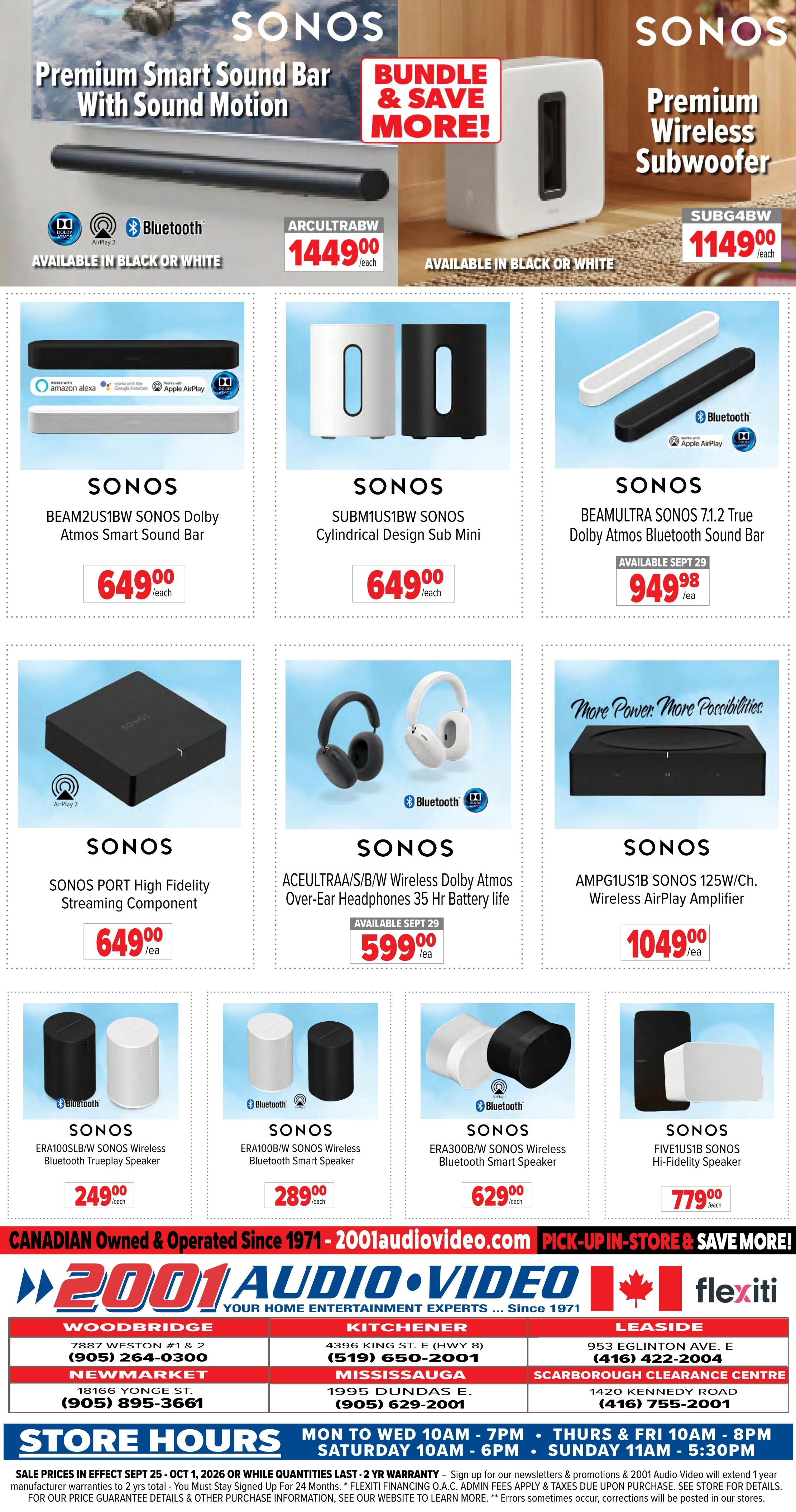 2001 Audio Video Flyer September 25 to October 1