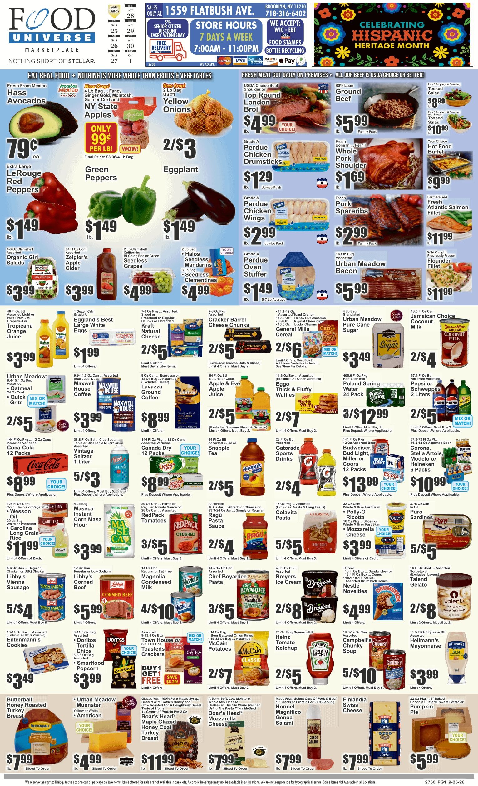 Food Universe (1559 Flatbush Avenue, Brooklyn, NY) Weekly Ad September 25 - October 1, 2026
