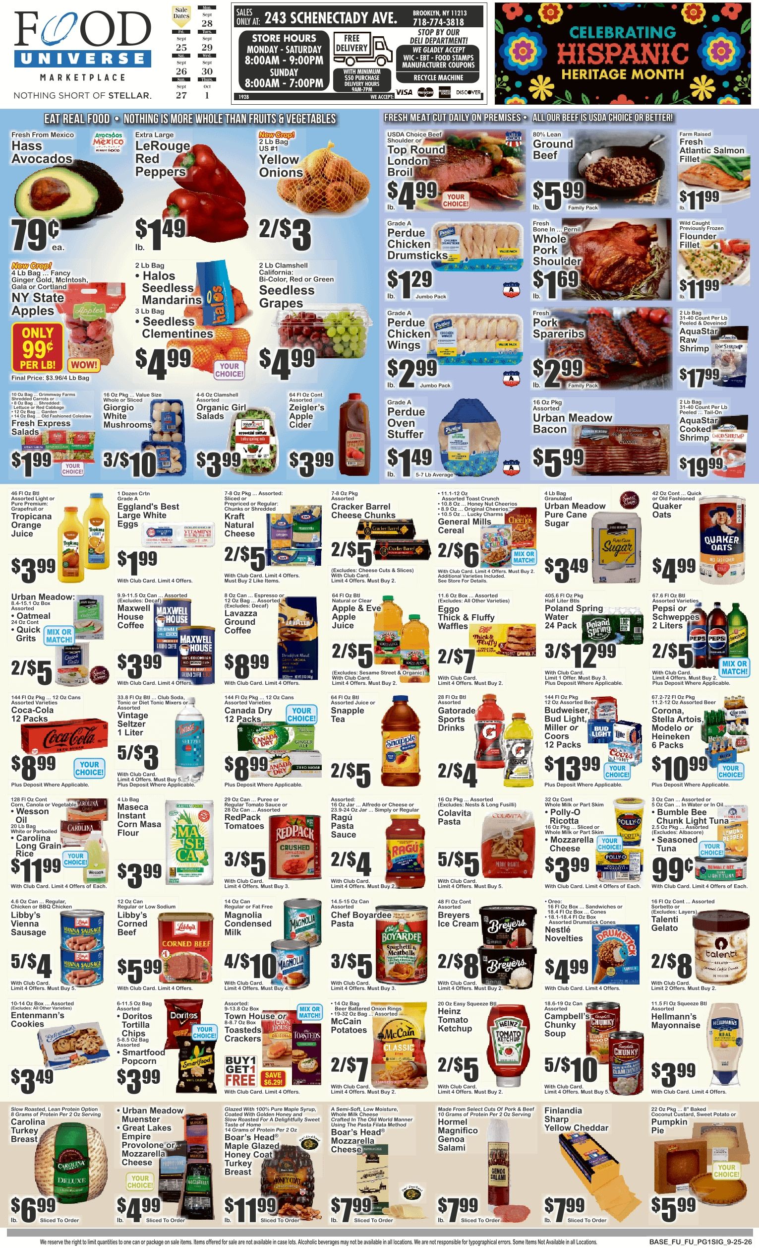 Food Universe (243 Schenactady Ave., Brooklyn, NY) Weekly Ad September 25 - October 1, 2026