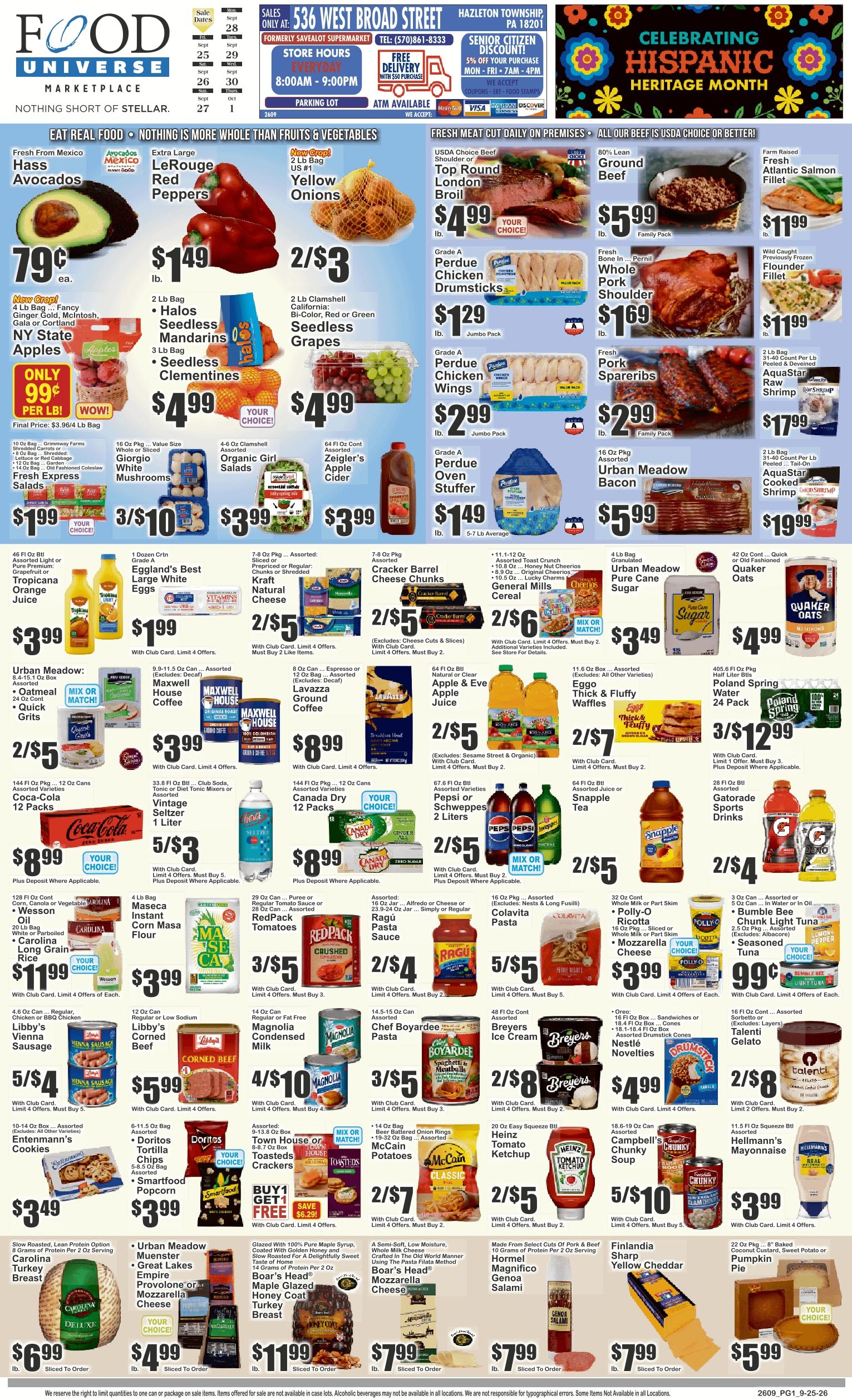 Food Universe (Hazleton, PA) Weekly Ad September 25 - October 1, 2026