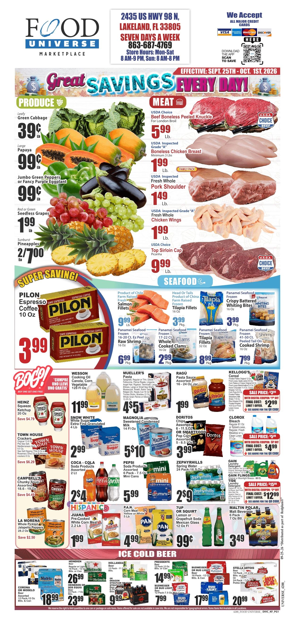 Food Universe (Lakeland, FL) Weekly Ad September 25 - October 1, 2026