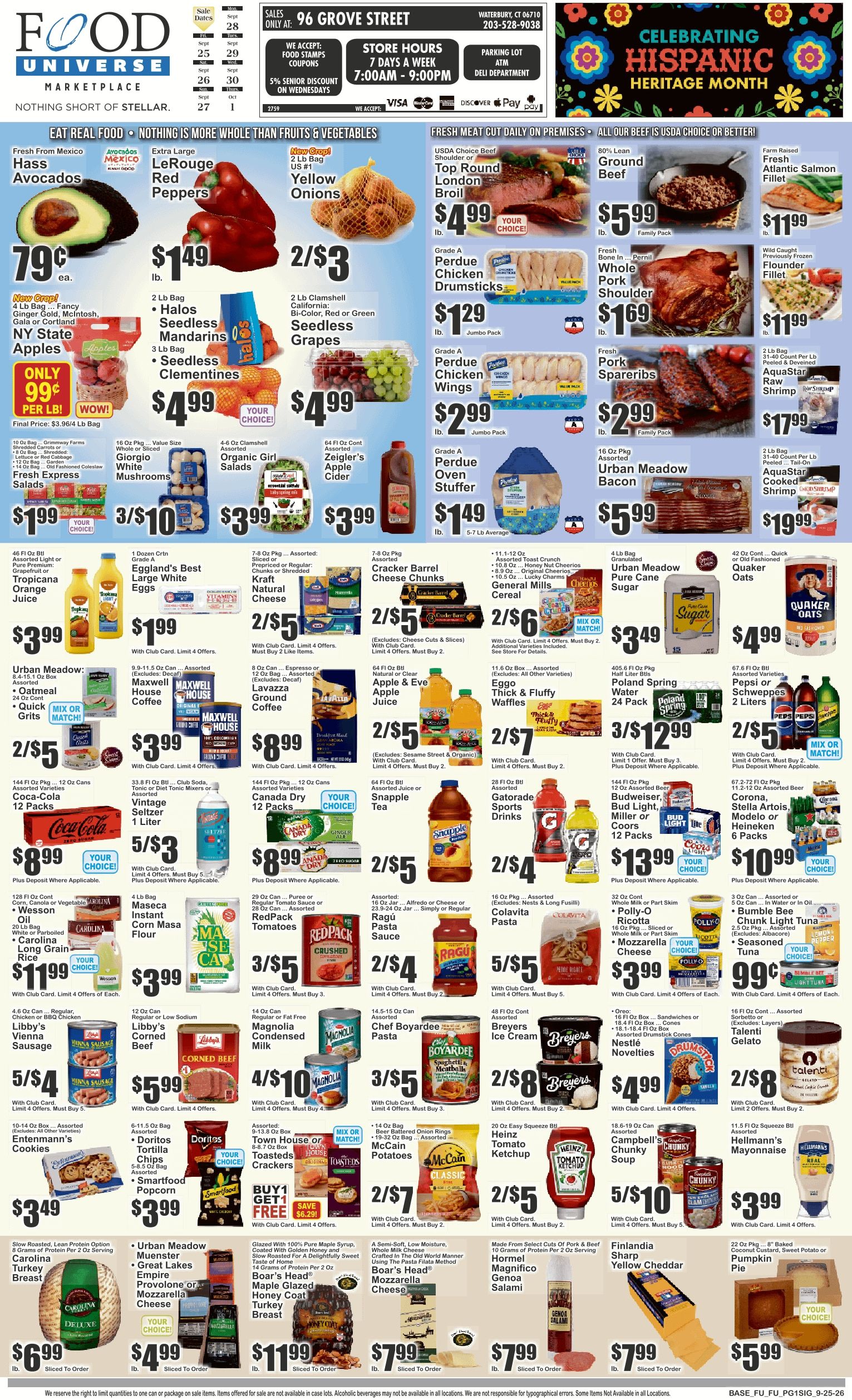 Food Universe (Waterbury, CT) Weekly Ad September 25 - October 1, 2026