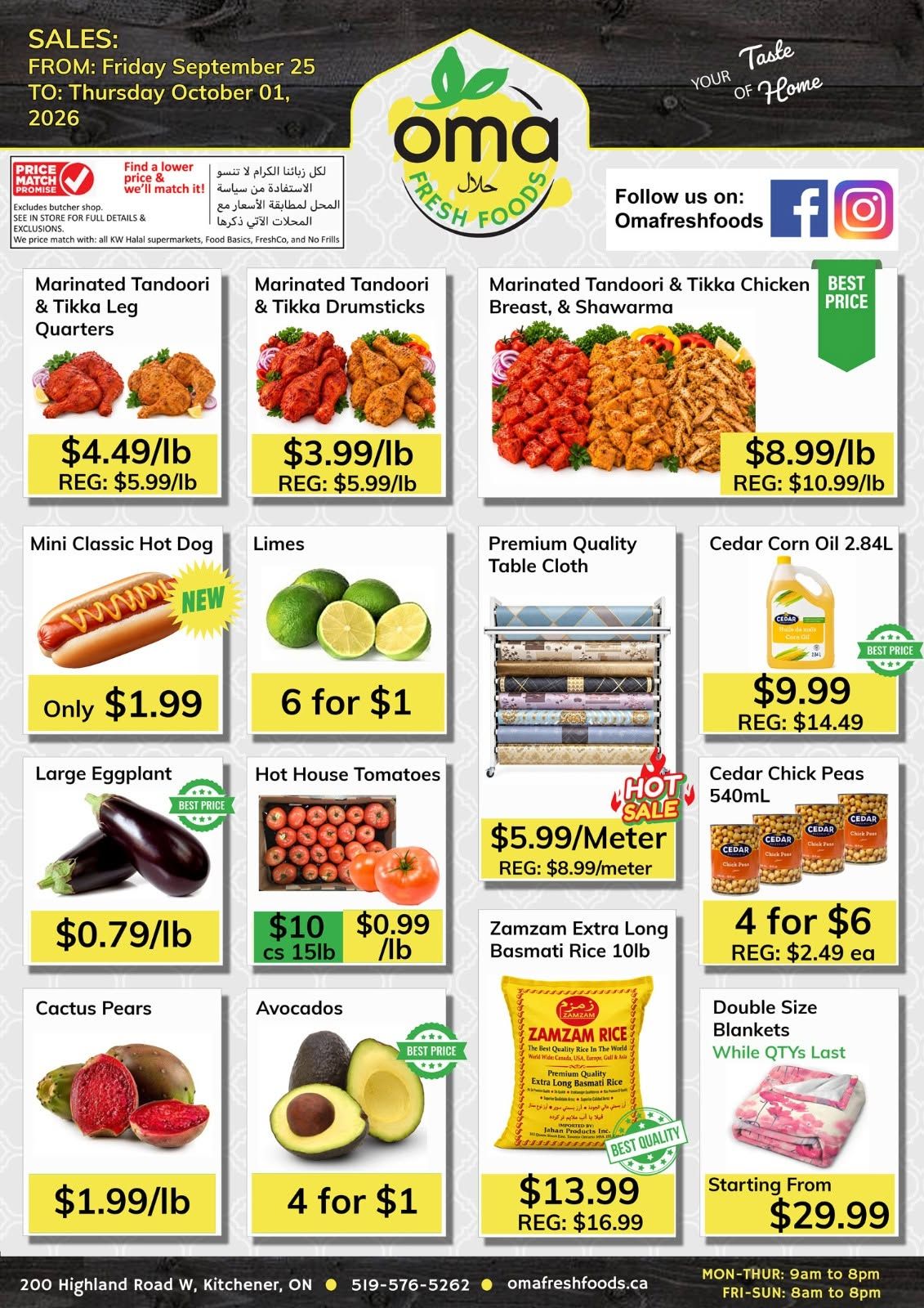 Oma Fresh Foods Flyer September 25 to October 1