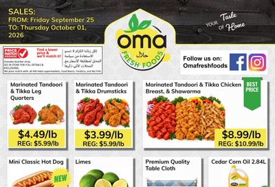 Oma Fresh Foods Flyer September 25 to October 1