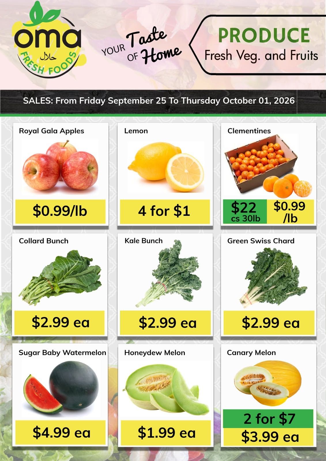 Oma Fresh Foods Flyer September 25 to October 1