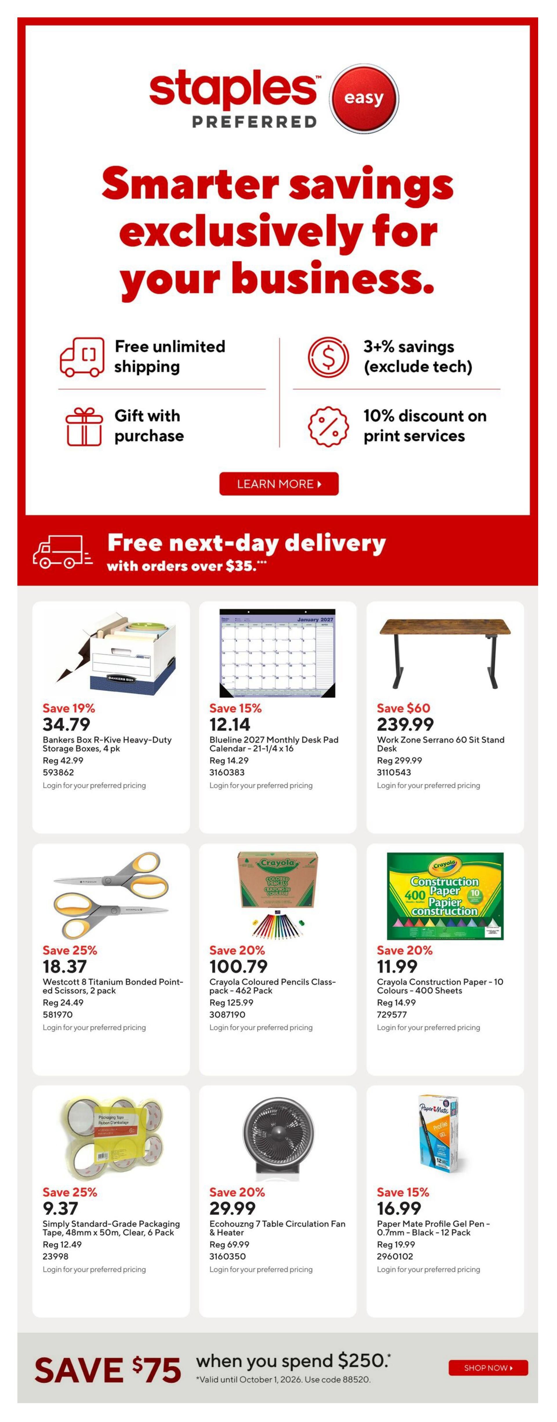 Staples Flyer September 25 to October 1