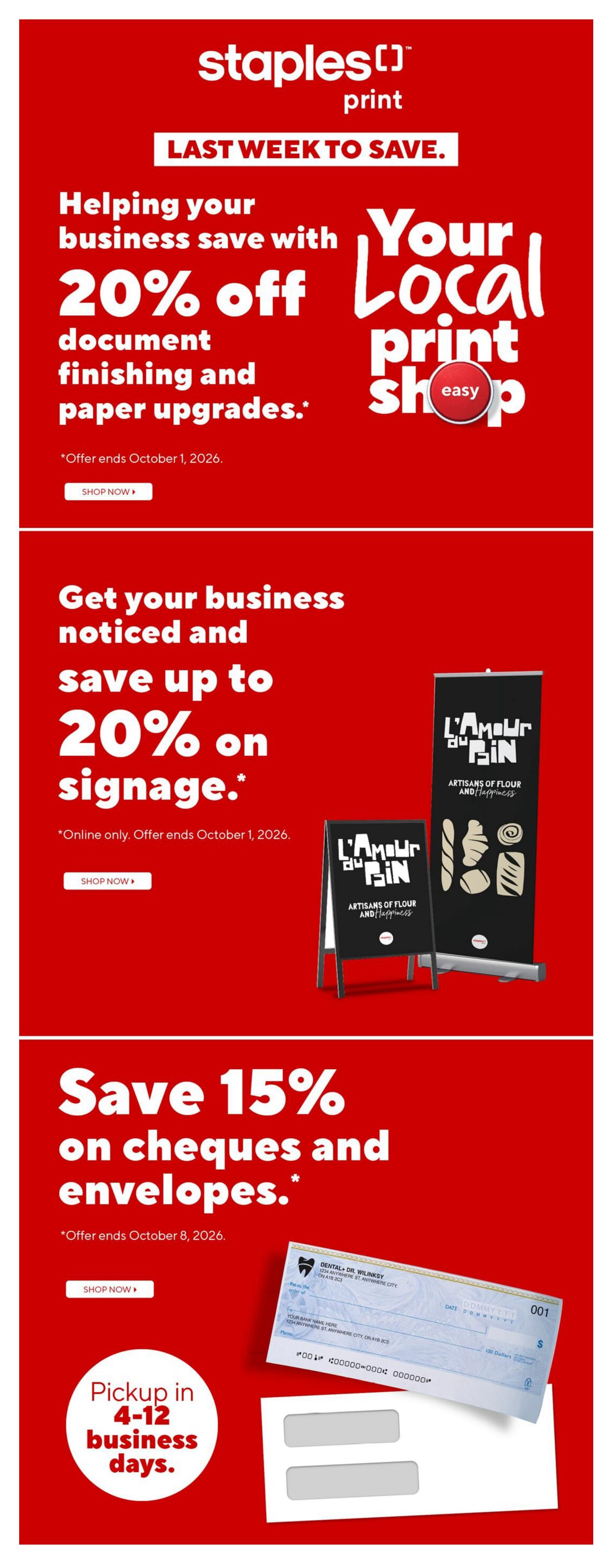 Staples Flyer September 25 to October 1