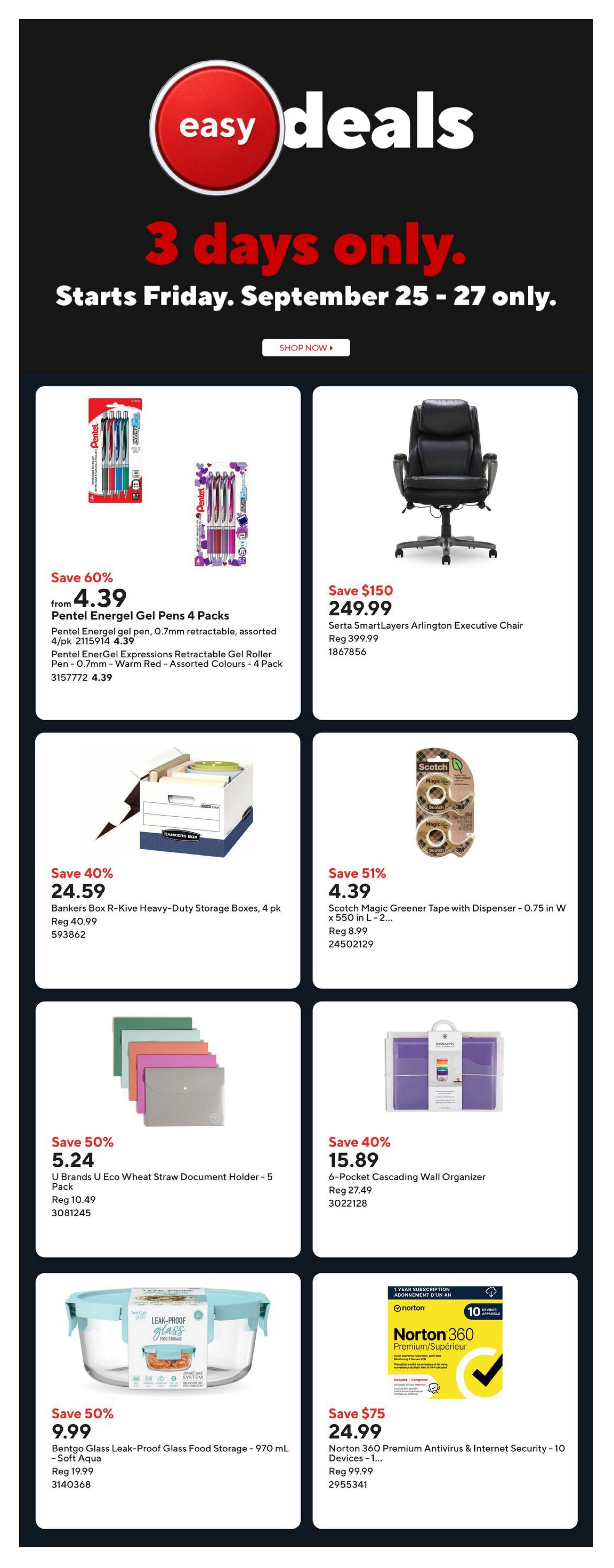Staples Flyer September 25 to October 1
