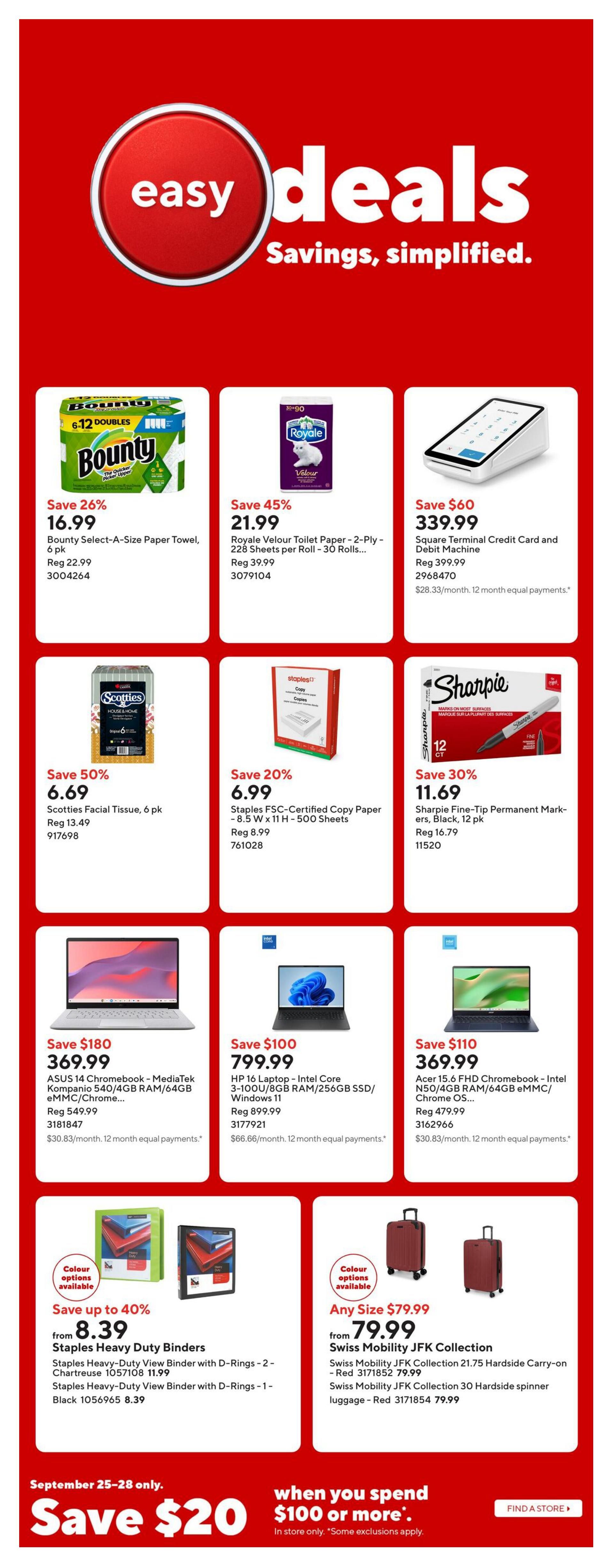 Staples Flyer September 25 to October 1