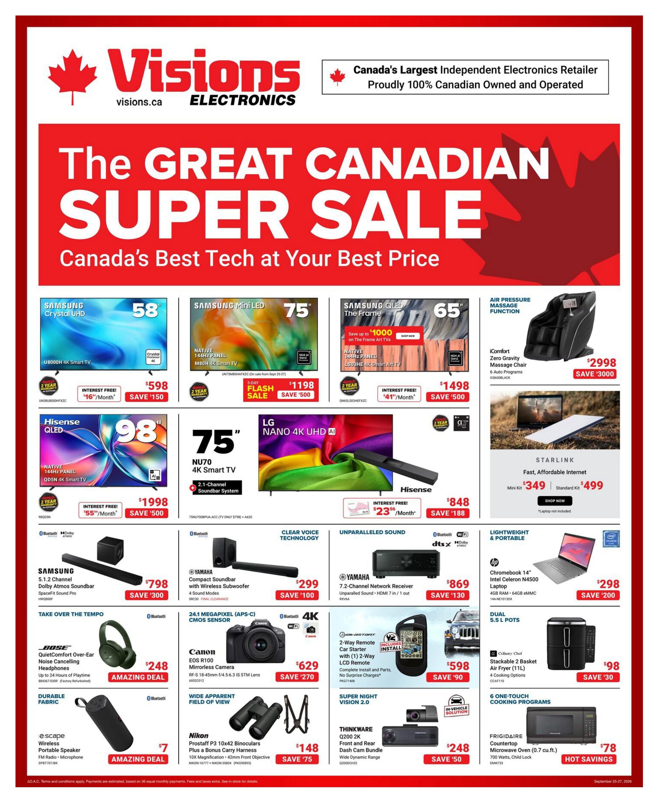 Visions Electronics Flyer September 25 to October 1