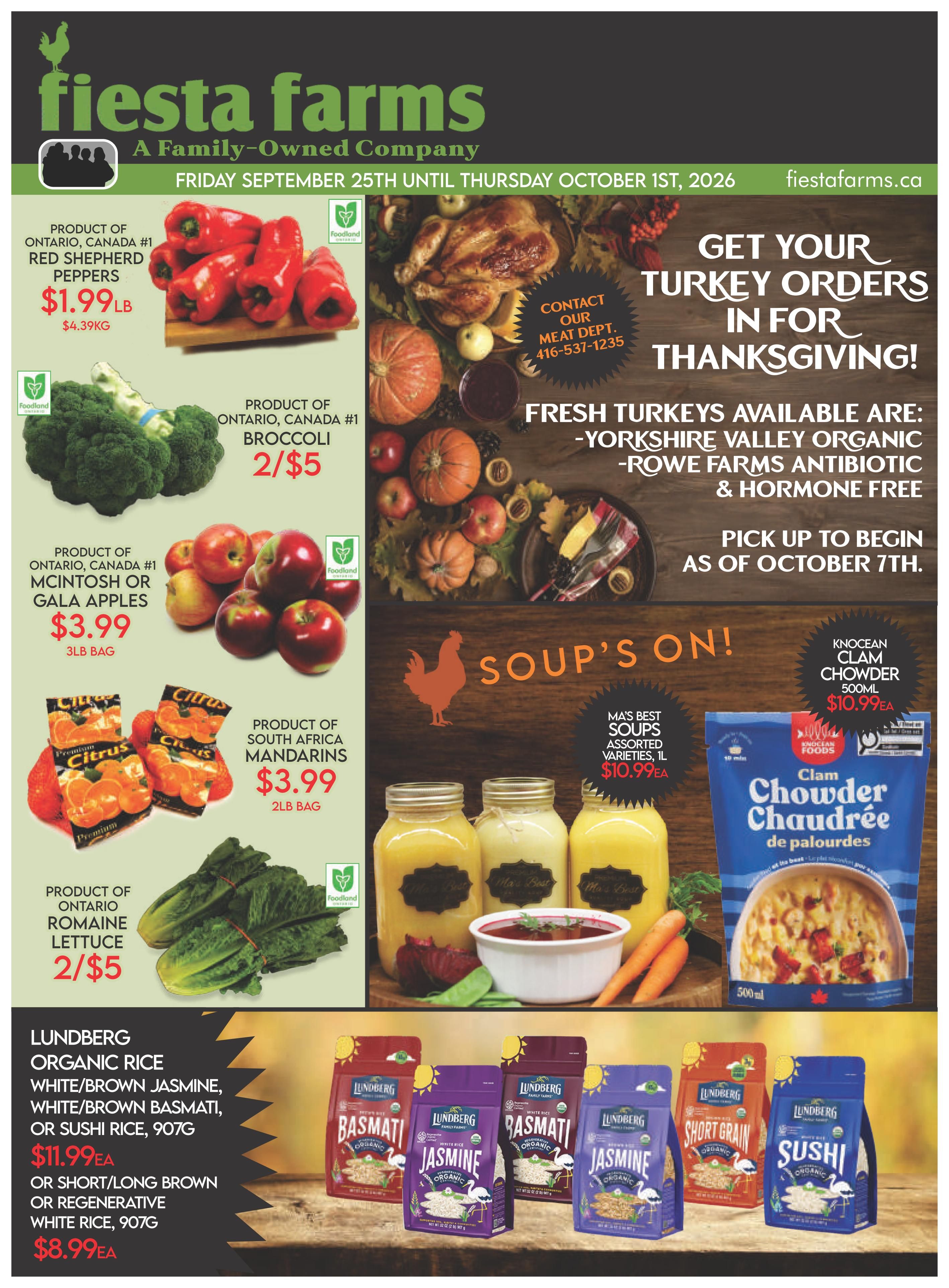 Fiesta Farms Flyer September 25 to October 1