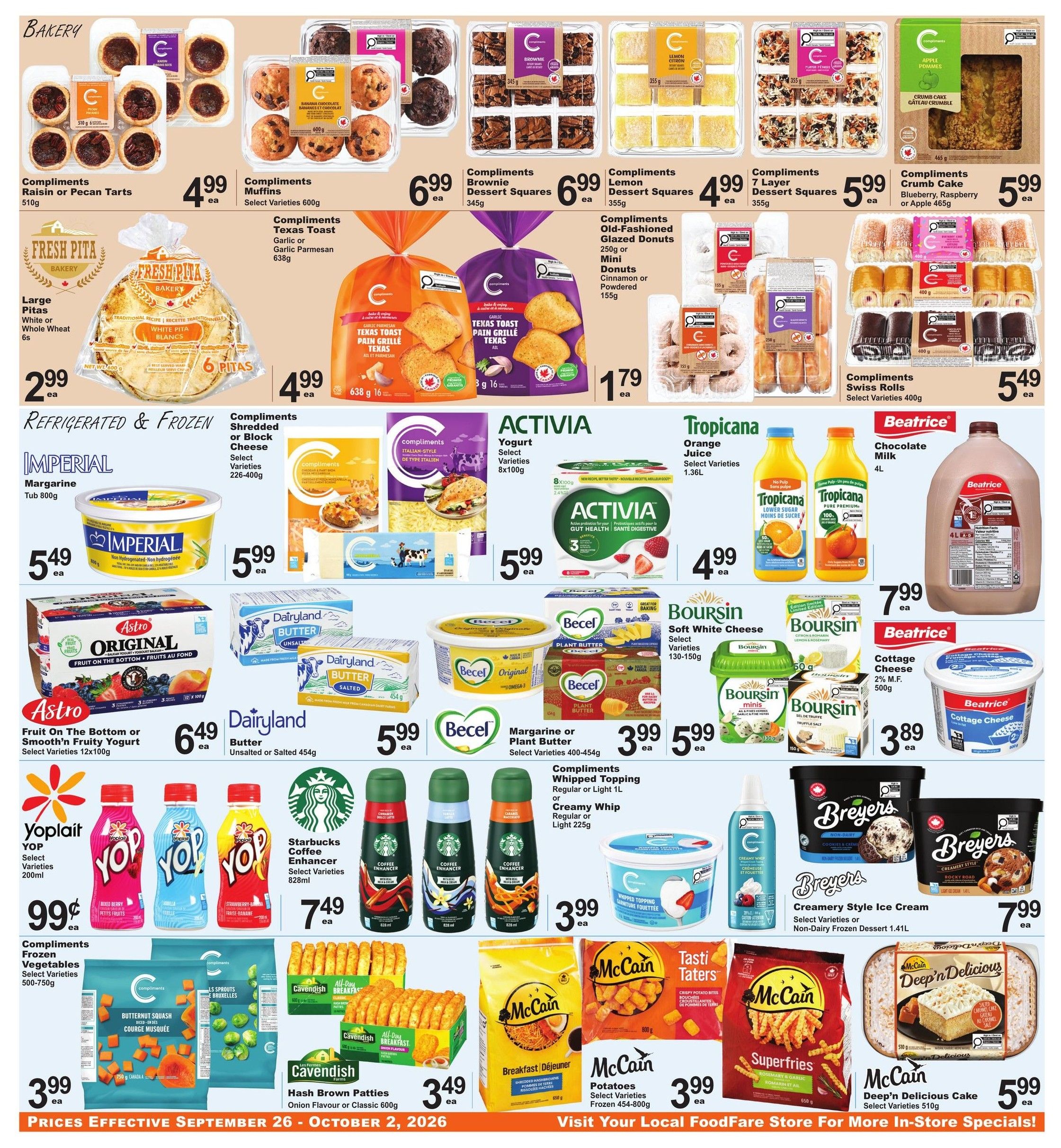 Food Fare Flyer September 26 to October 2