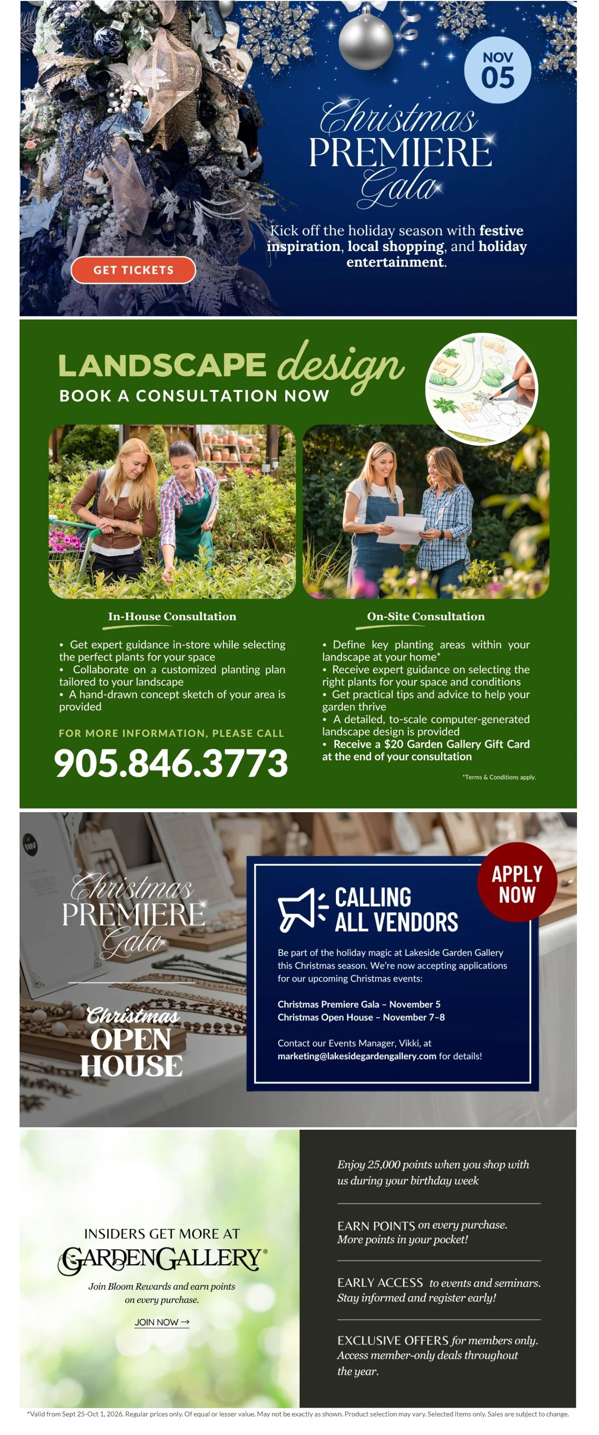 Lakeside Garden Gallery Flyer September 25 to October 1