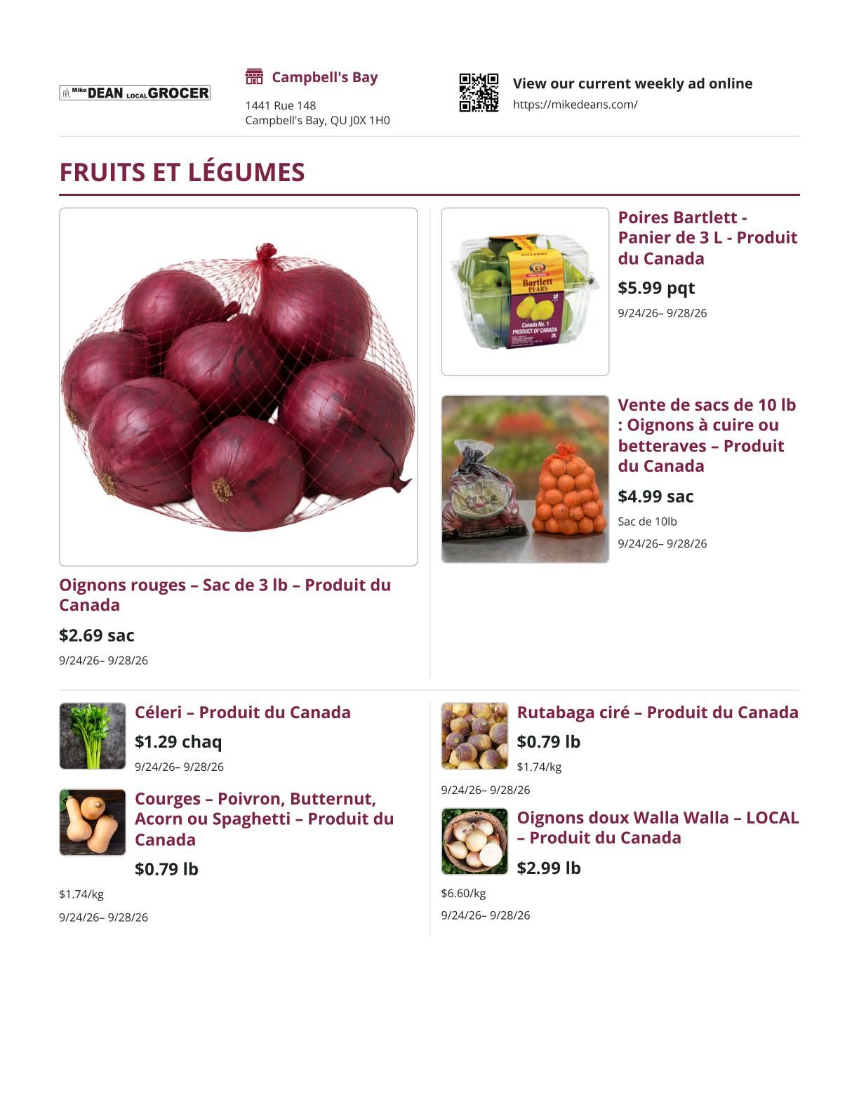 Mike Dean Local Grocer Flyer September 24 to October 1