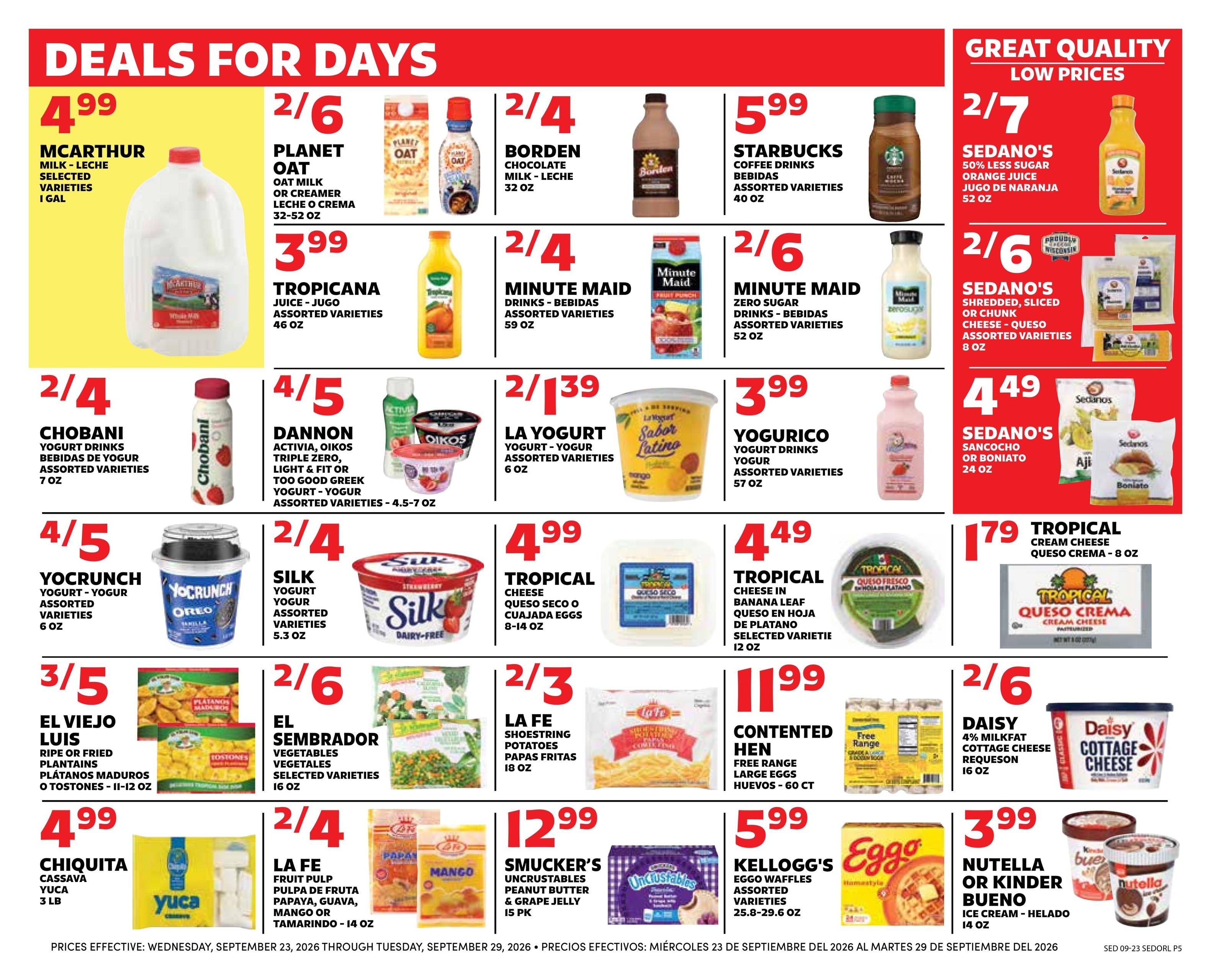 Sedano's (Orlando Area, FL) Weekly Ad September 23 - 29, 2026