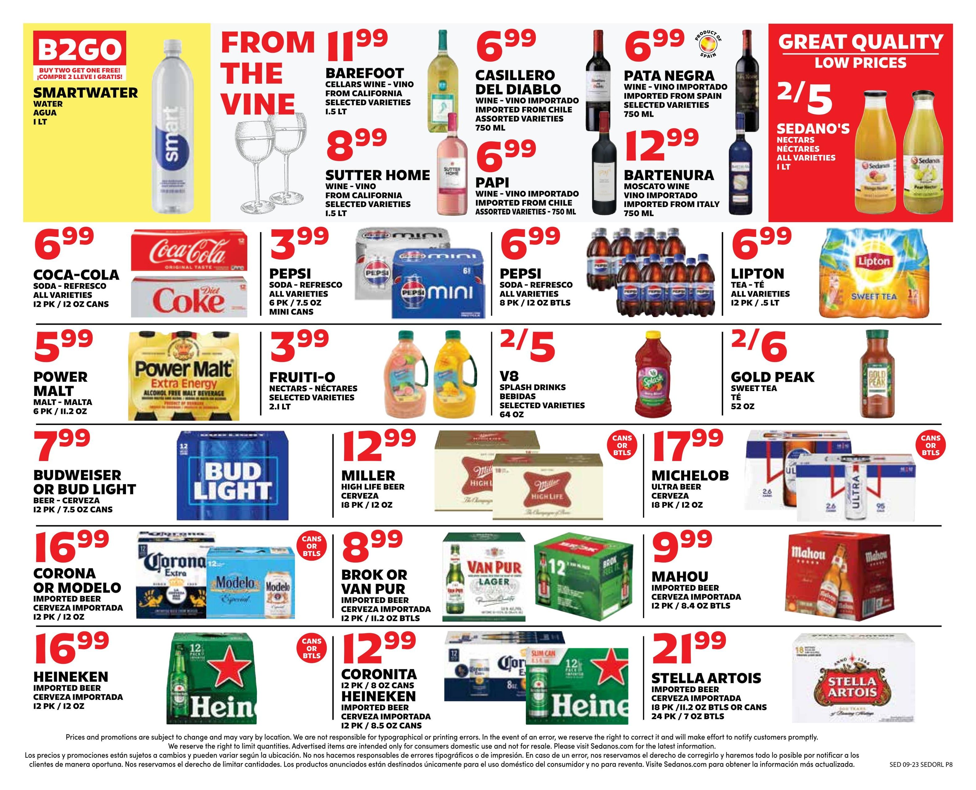 Sedano's (Orlando Area, FL) Weekly Ad September 23 - 29, 2026