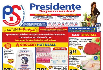 Presidente Supermarkets (Orlando Area, FL) Weekly Ad September 23 - 29, 2026
