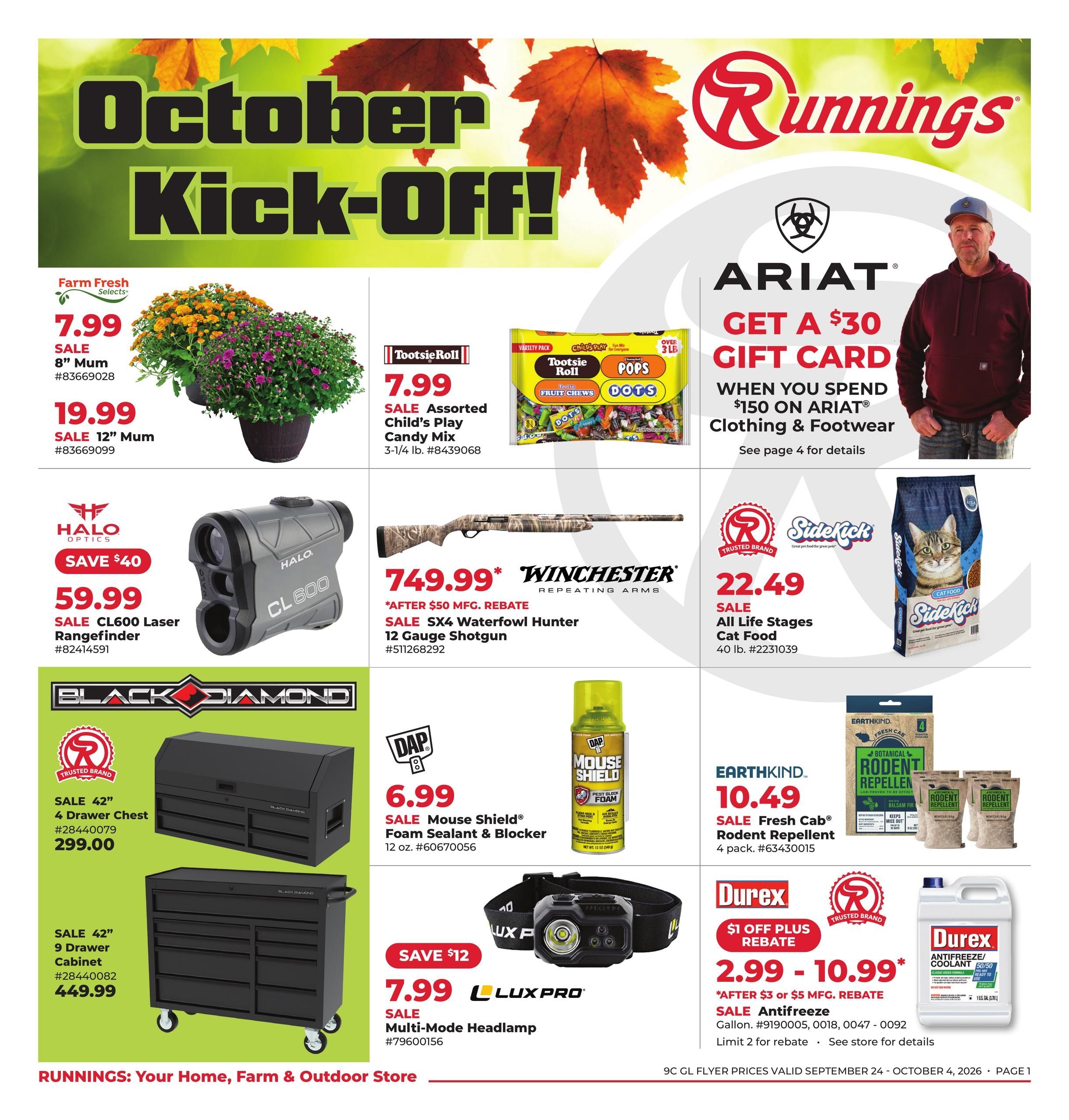 Runnings (Aurora Area, IL) October Kick-Off! Weekly Ad September 24 - October 4, 2026