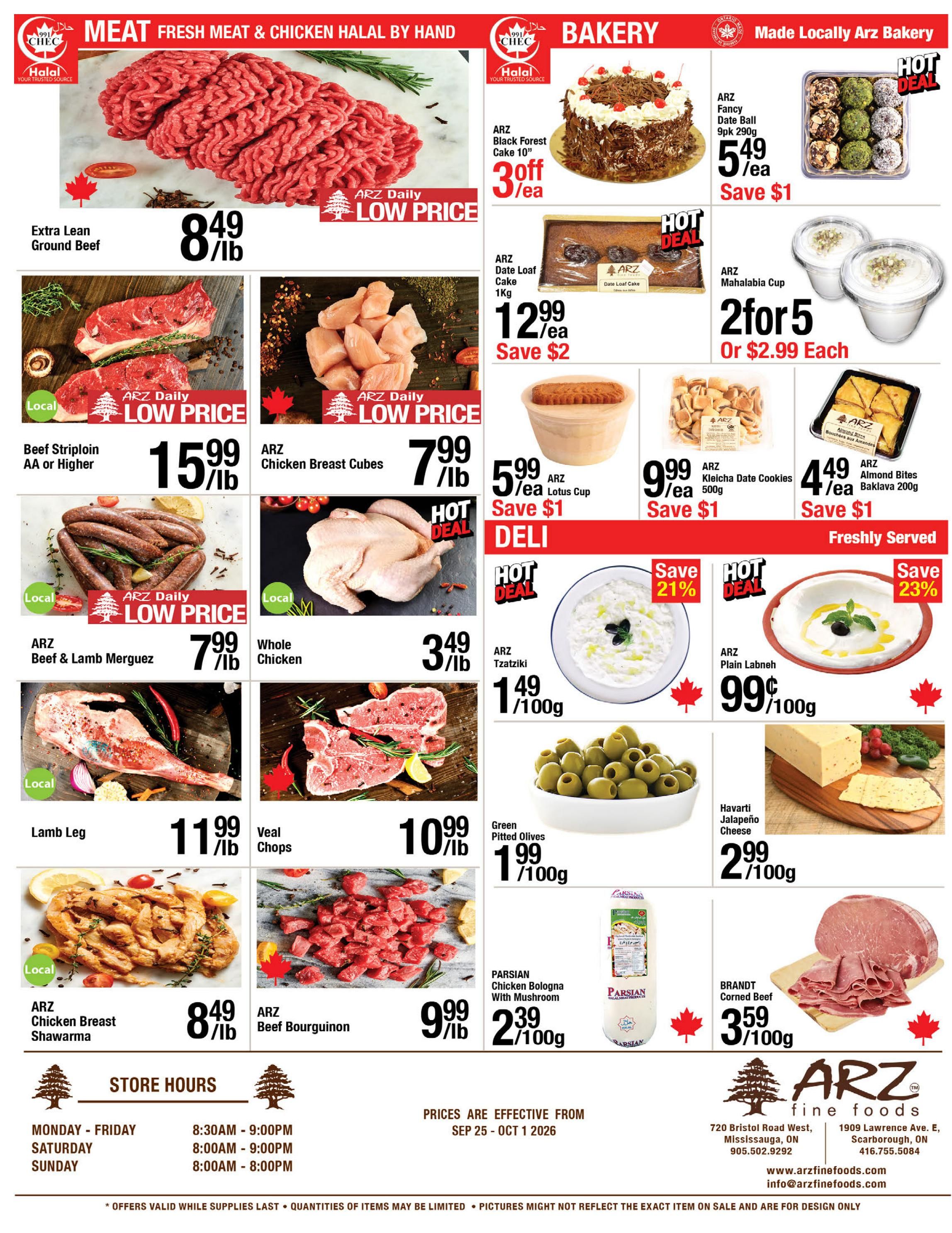 Arz Fine Foods Flyer September 25 to October 1