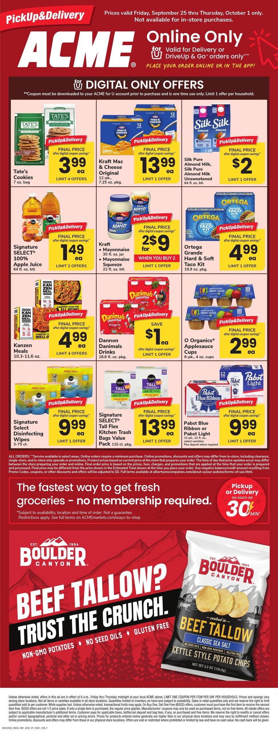 Acme Markets (Yonkers Area, NY) Specialty Publication Weekly Ad September 25 - October 1, 2026