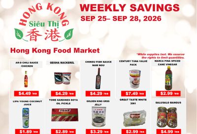 Hong Kong Food Market Flyer September 25 to 28