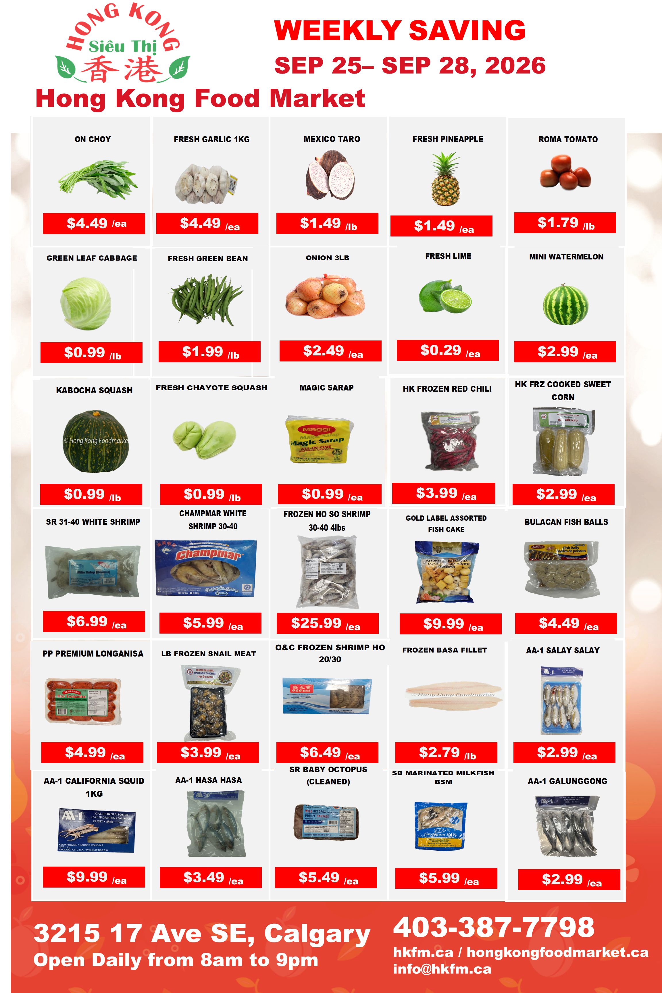 Hong Kong Food Market Flyer September 25 to 28